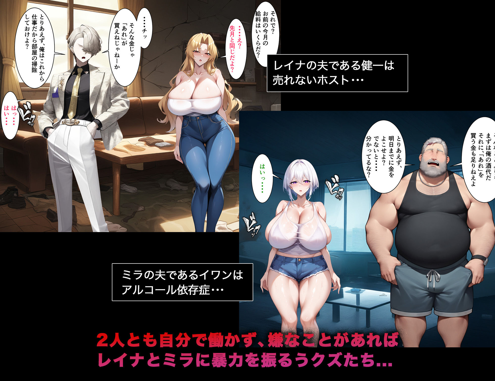 マッチングアプリで出会った人妻たちをクズ夫から奪い幸せにするお話2 サンプル画像 4