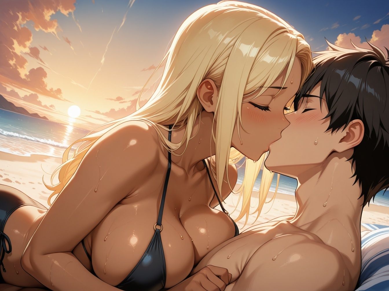 貸し切りでイチャラブ黒ギャルビーチ サンプル画像 5