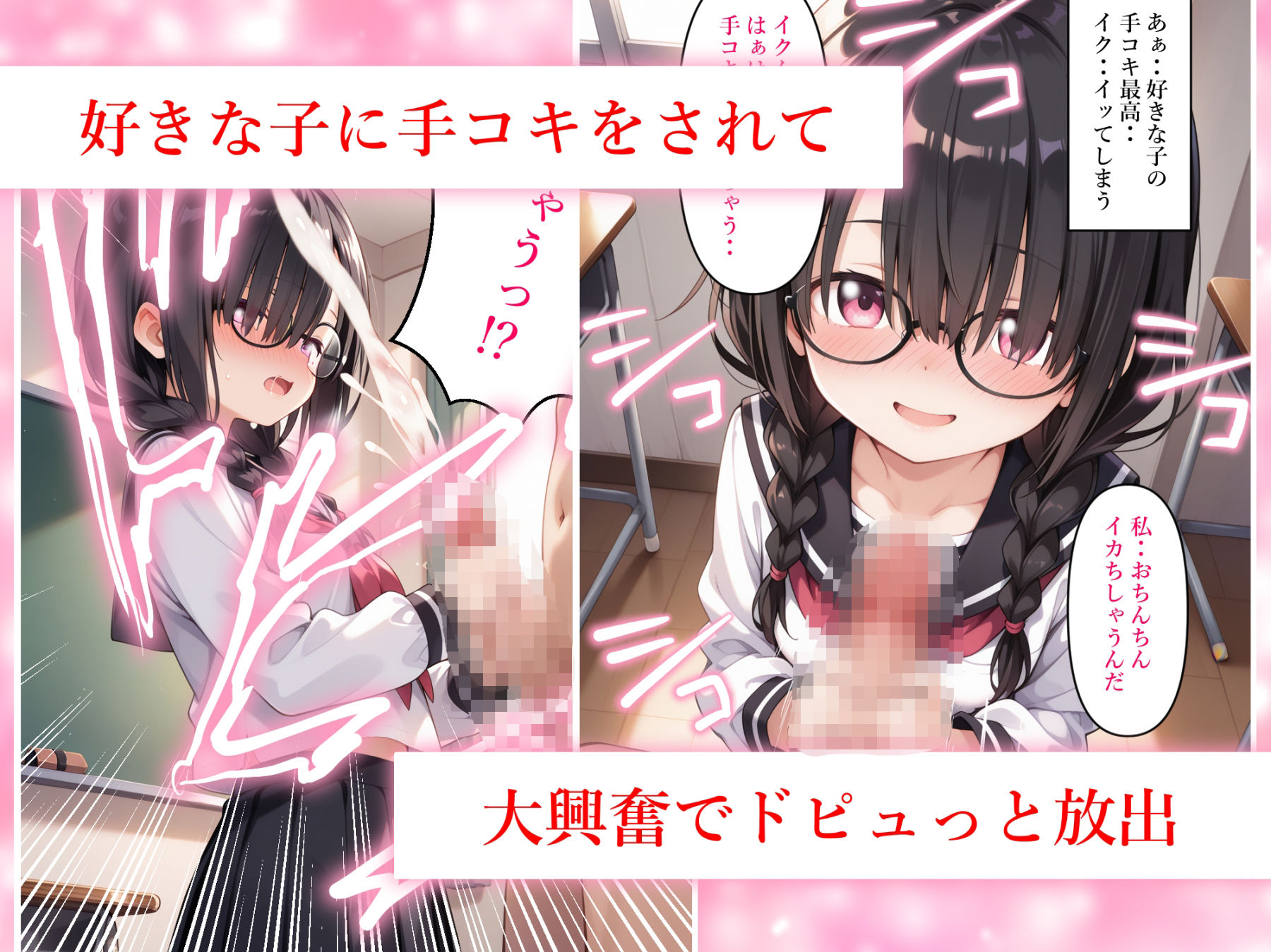地味で目立たないクラスメイトの黒髪おさげの眼鏡っ子の事が大好きなのでセフレになってほしいと言ってみた サンプル画像 4