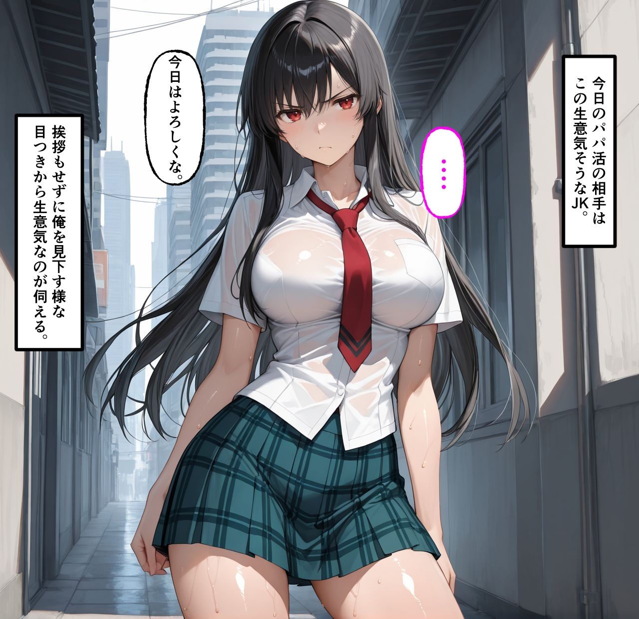 生意気なパパ活女子がキモおじの性奴●に堕ちる【セリフ付き・擬音付き】 サンプル画像 2