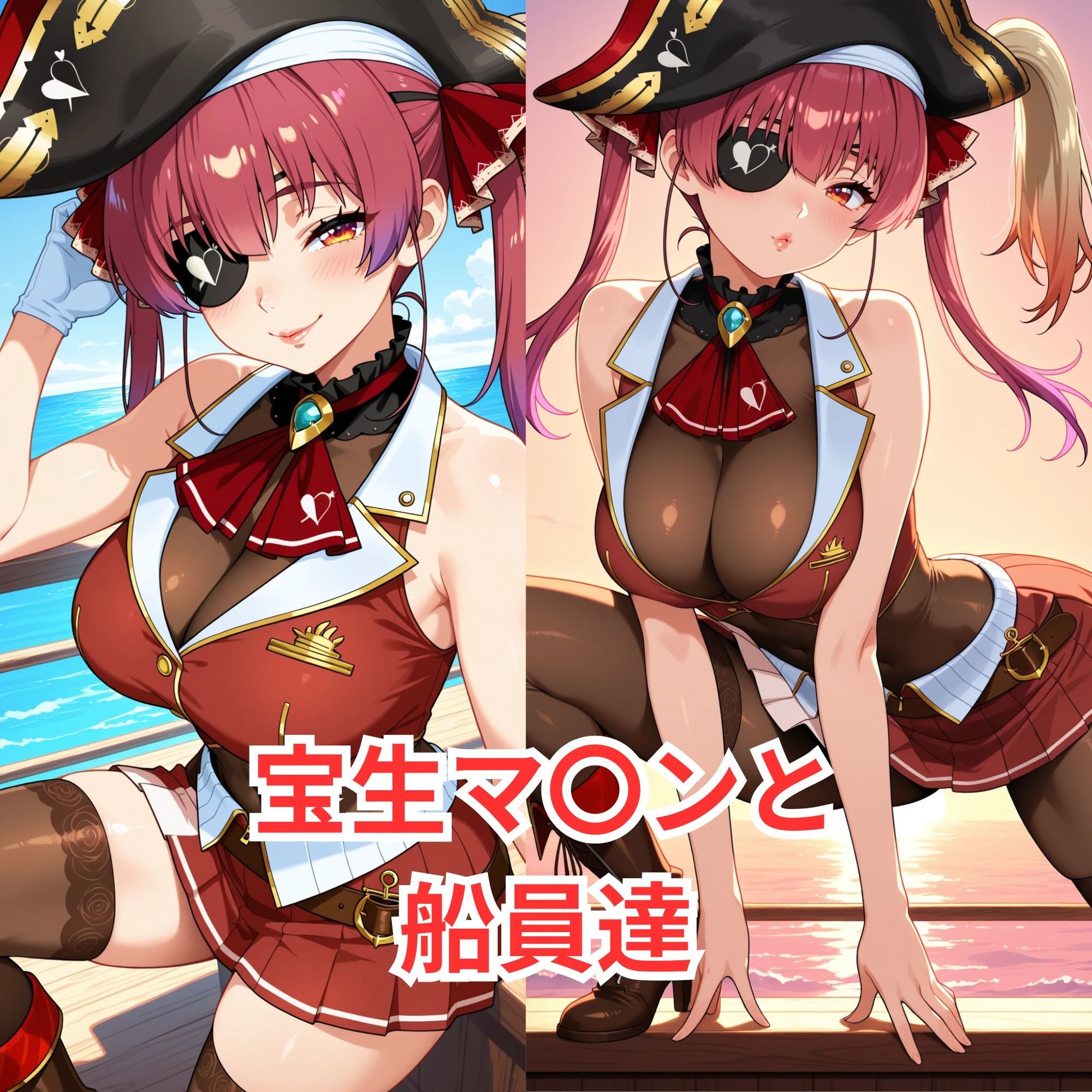 宝生マ〇ンと船員達 & ラ〇ラス・ダークネスと触手 サンプル画像 2