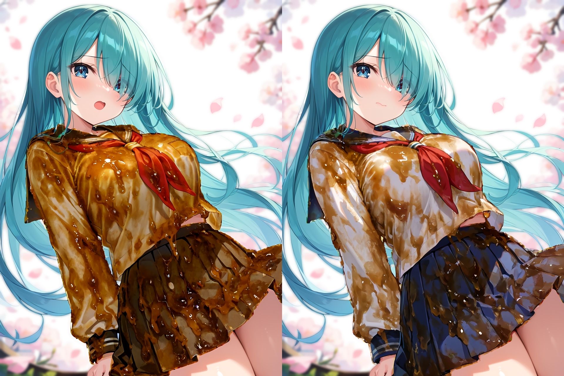 セーラー服ぶっかけ無洗浄CG集｜すとりんぐ サンプル画像 2