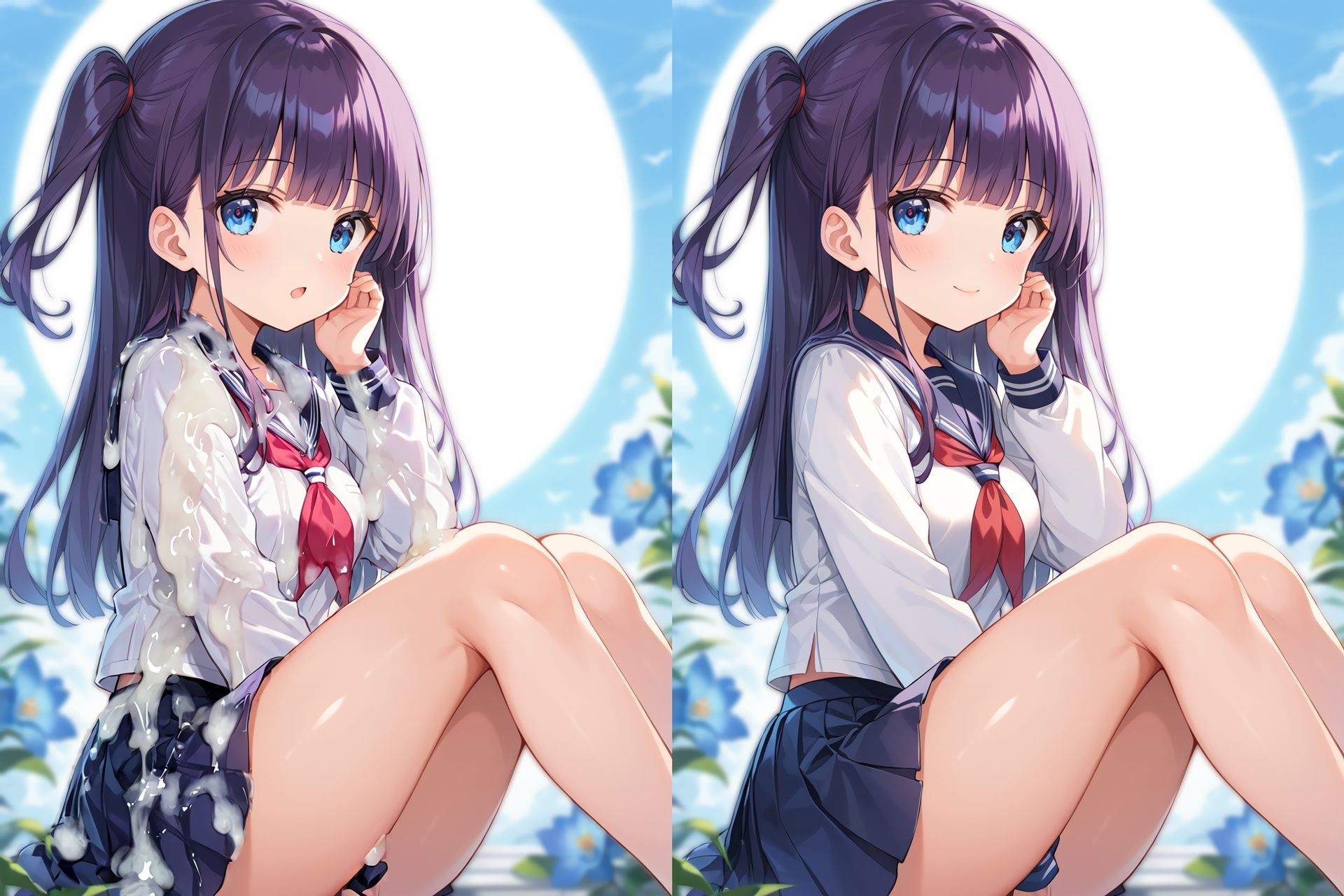 セーラー服ぶっかけ無洗浄CG集｜すとりんぐ サンプル画像 3