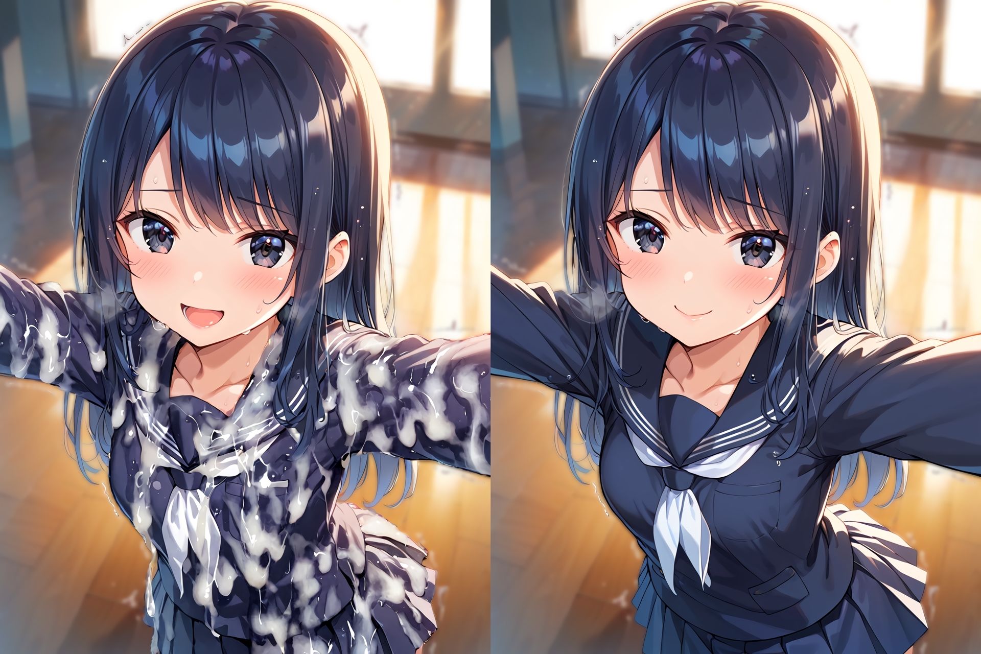 セーラー服ぶっかけ無洗浄CG集｜すとりんぐ サンプル画像 5