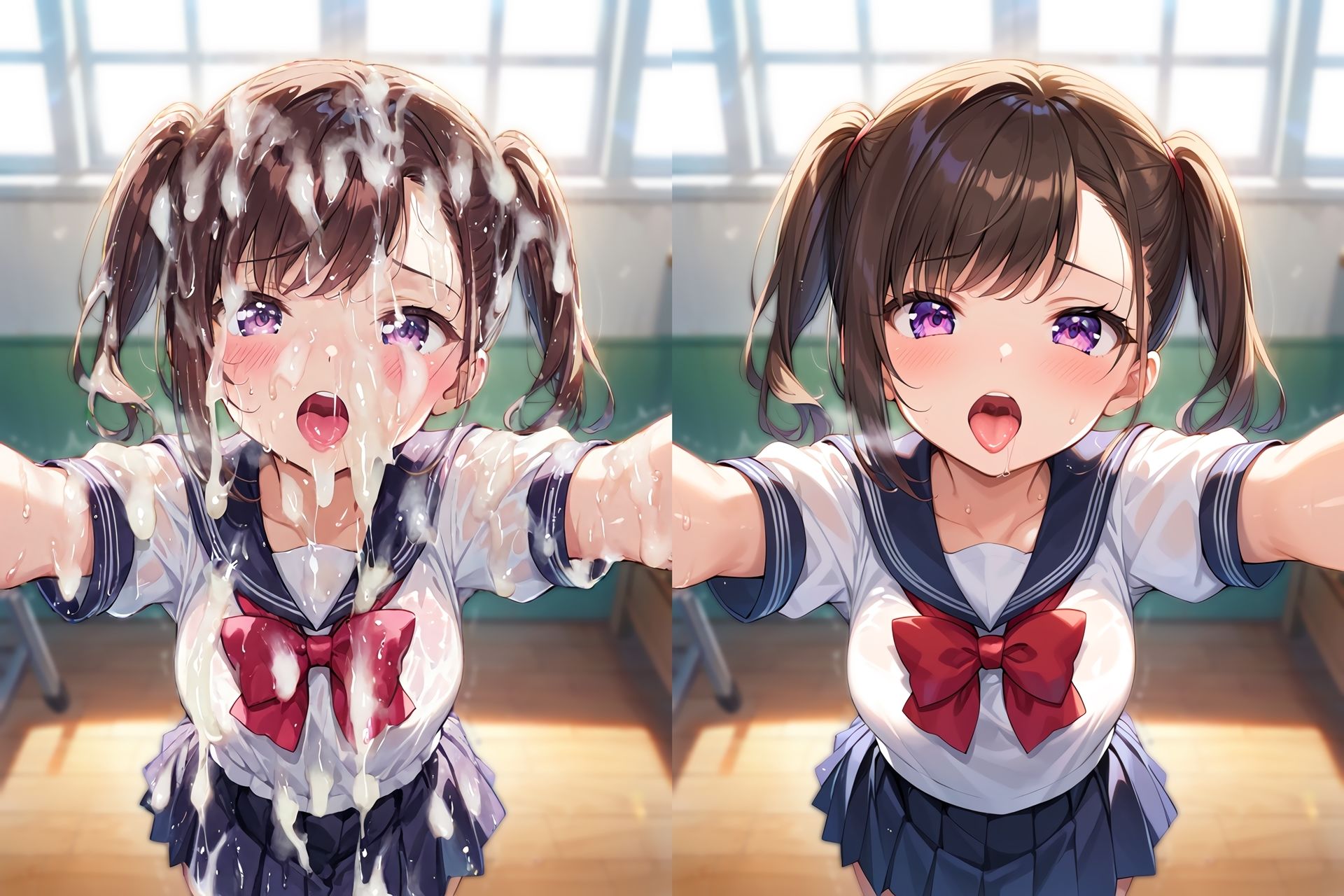セーラー服ぶっかけ無洗浄CG集｜すとりんぐ サンプル画像 7