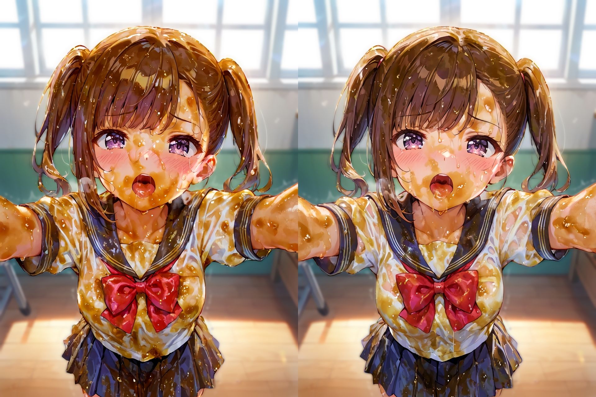 セーラー服ぶっかけ無洗浄CG集｜すとりんぐ サンプル画像 8