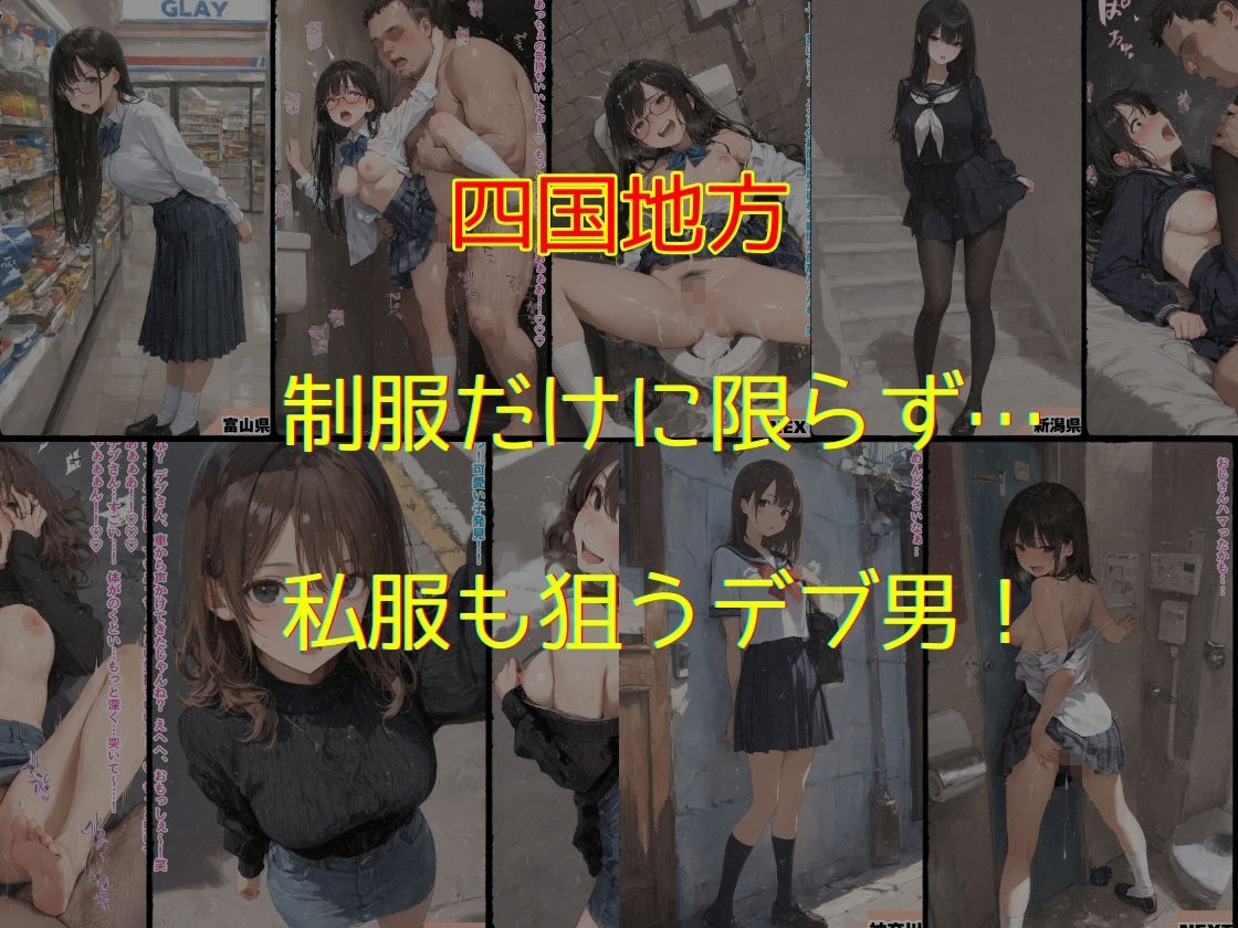 47都道府県 デブ男の女子校生種付ツアー サンプル画像 9