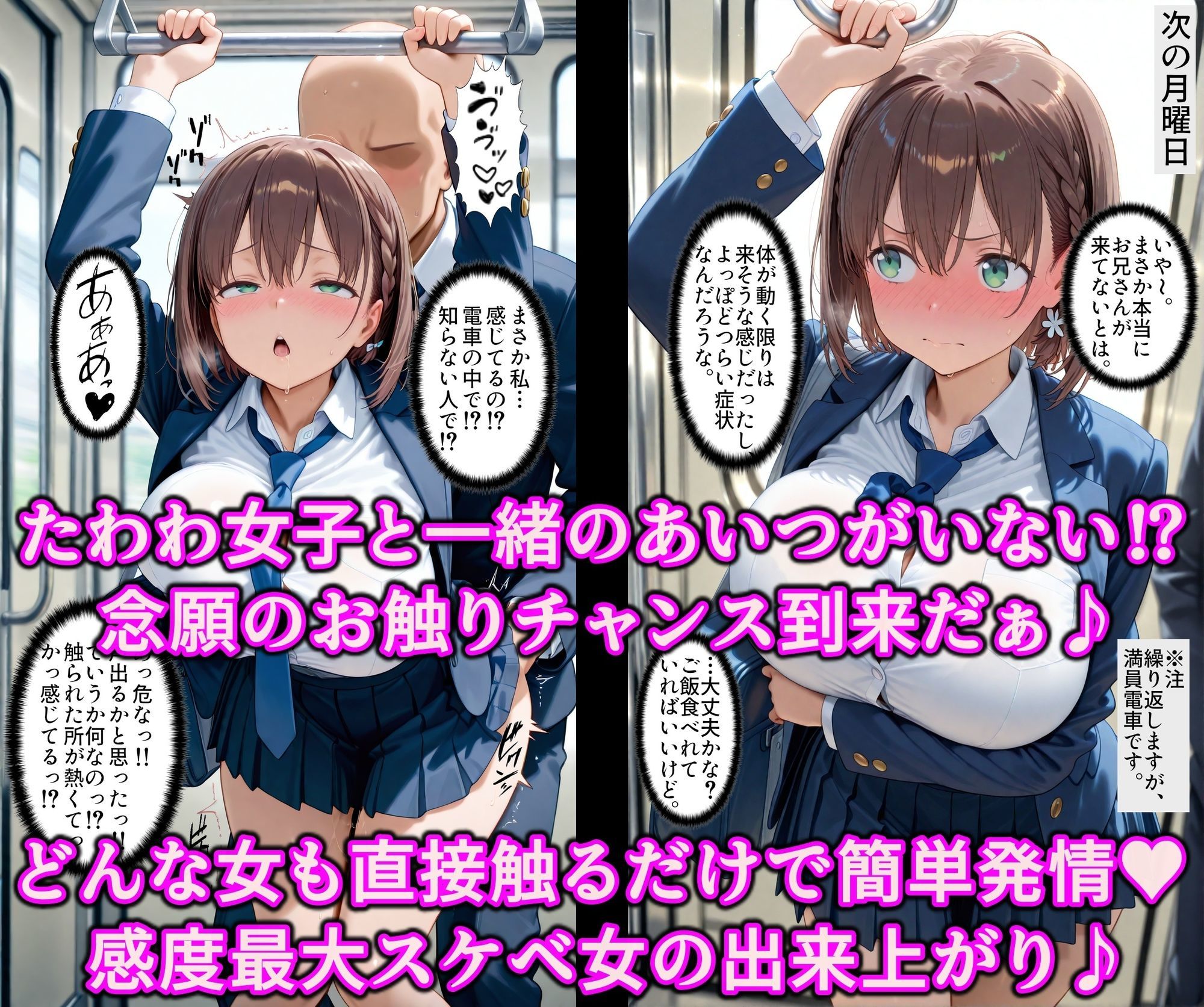 お兄さんから爆乳女子をNTR!!媚薬タッチでたわわJ系を快楽堕ち!!チンポ中毒のドスケベ痴女に淫乱調教 サンプル画像 3