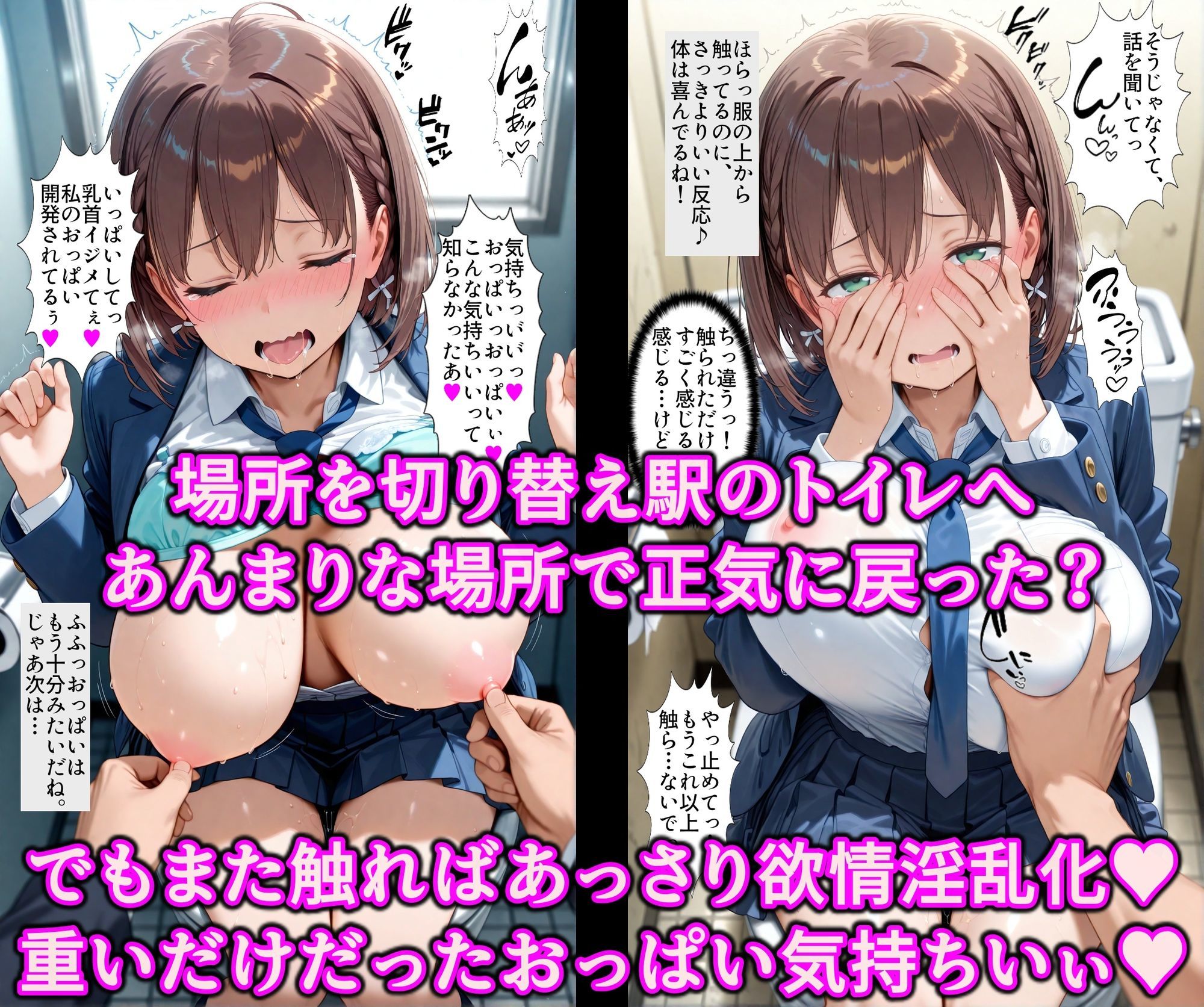 お兄さんから爆乳女子をNTR!!媚薬タッチでたわわJ系を快楽堕ち!!チンポ中毒のドスケベ痴女に淫乱調教 サンプル画像 5