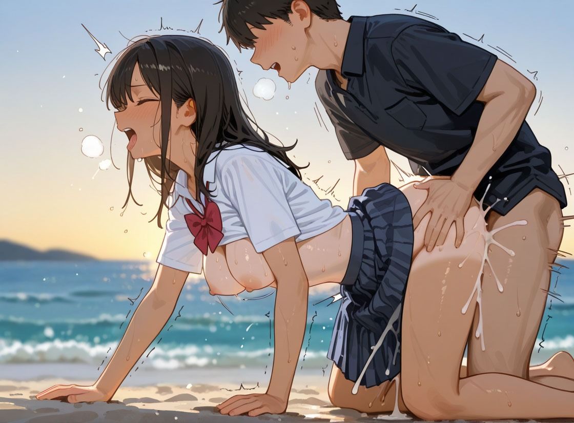 浜辺と褐色娘 サンプル画像 4