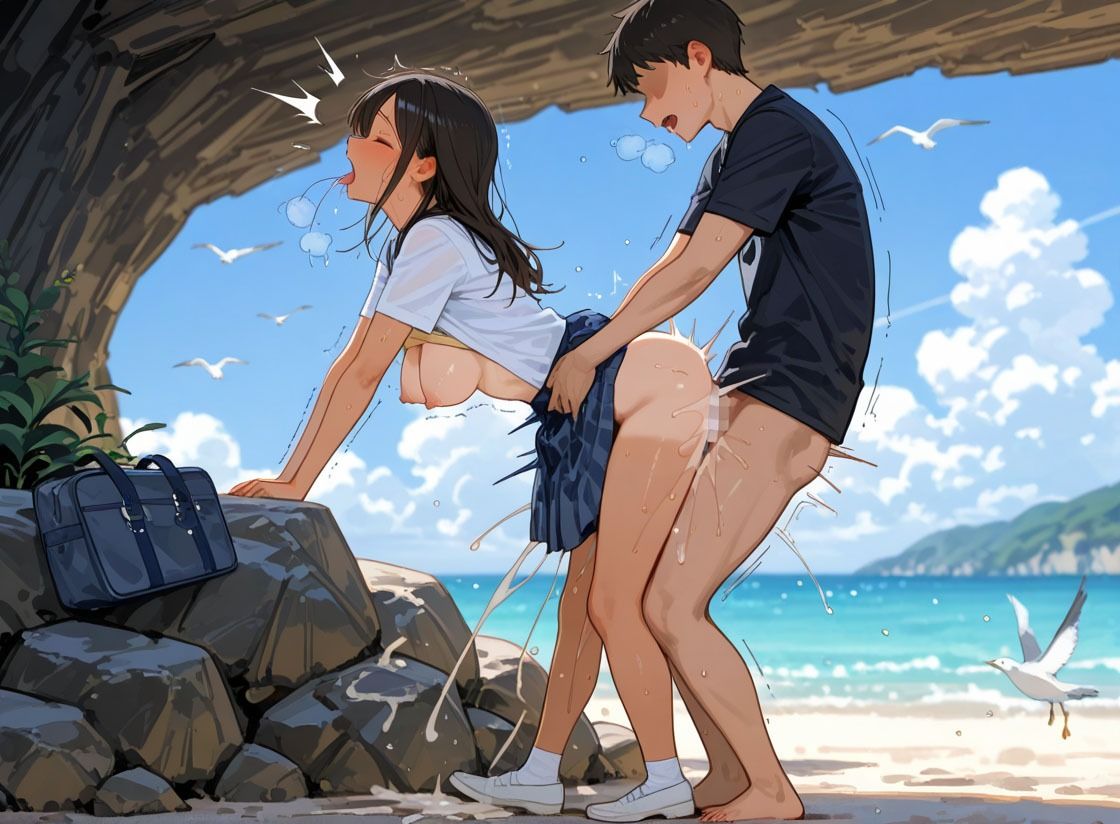 浜辺と褐色娘 サンプル画像 7