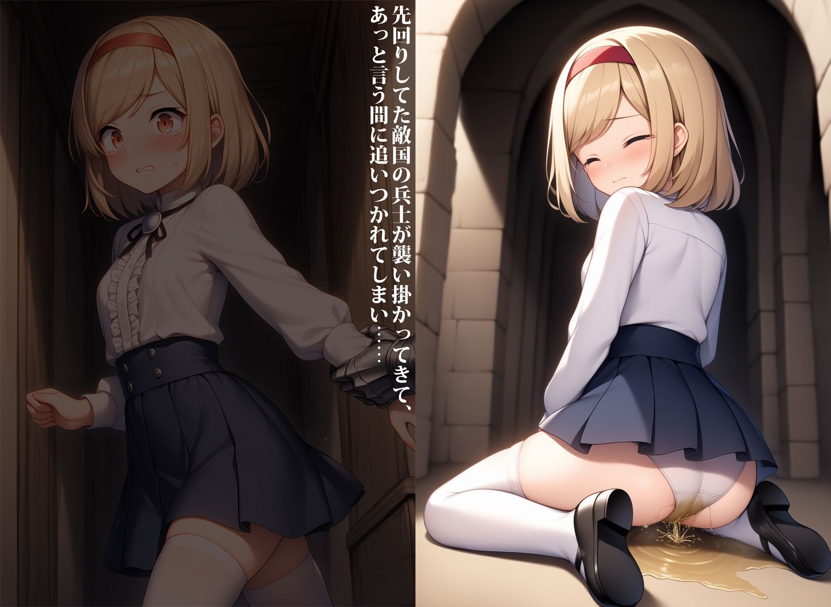 敗戦国の姫君と女騎士、屈辱のスカトロ拷問