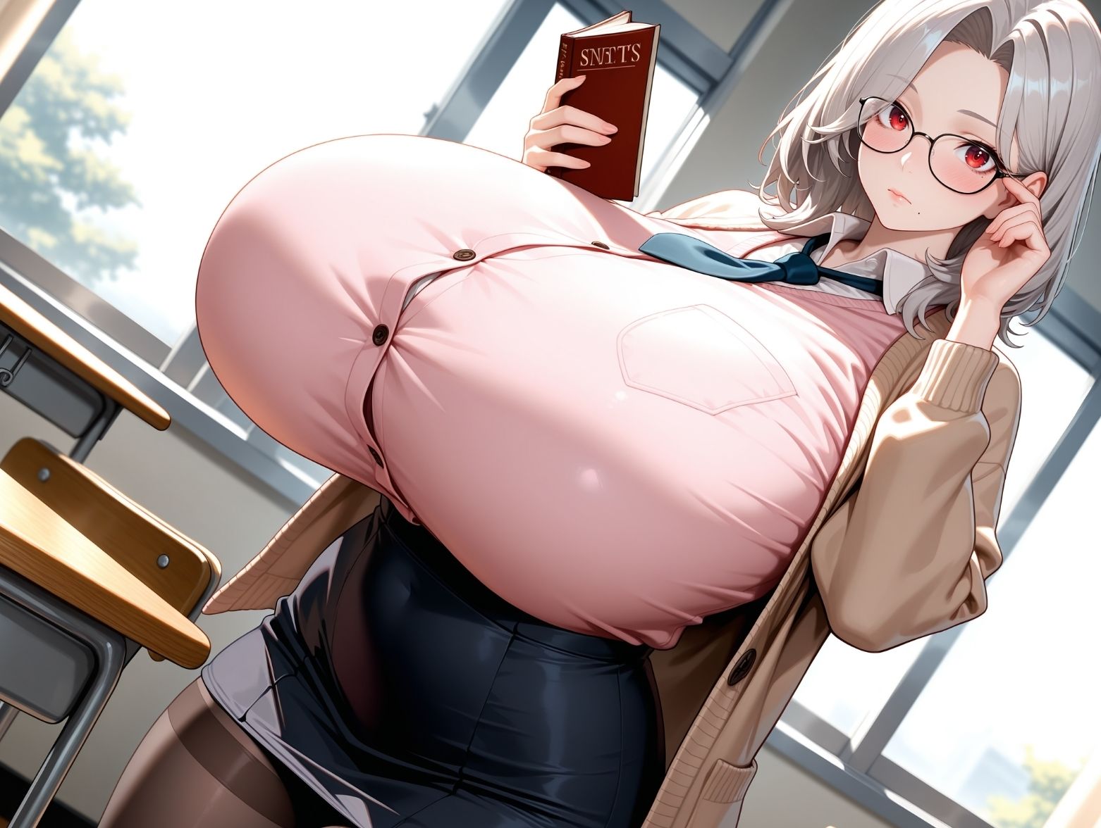 巨乳しか入れない元女学園に男は俺一人!中出し子作りされる爆乳教師セックス集 サンプル画像 10