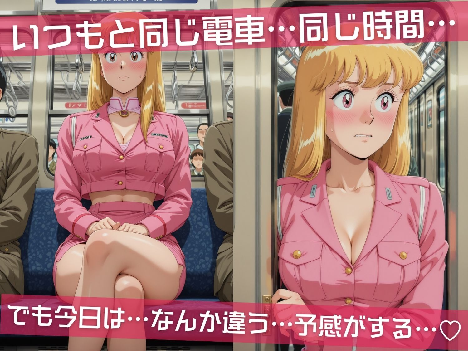 満員電車痴●地獄 こ●ら葛飾区亀有公園前派出所〜 電車編 〜 互いの体を求め合う禁断のラッシュへ。｜ヒカル大好きクラブ。 サンプル画像 1