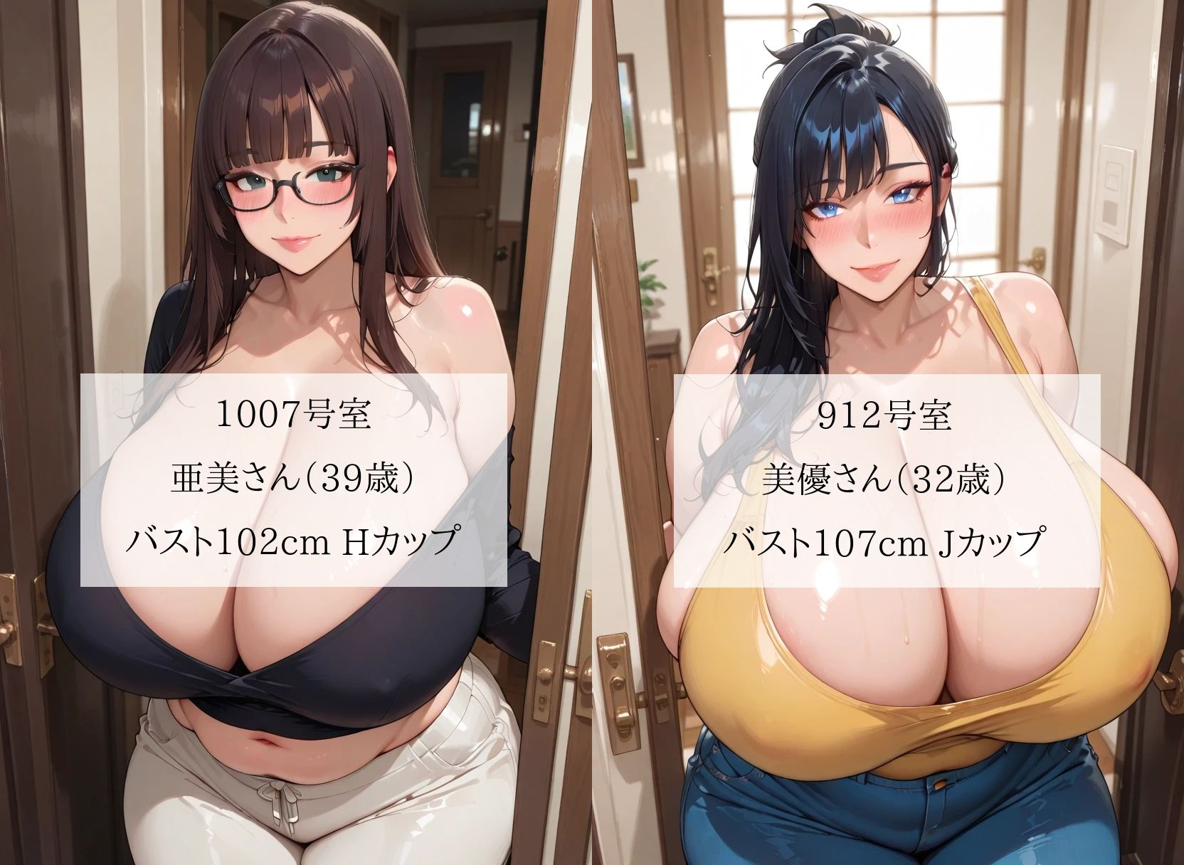 淫獄人妻マンション〜近所のデカ乳むっちり熟女たちに裏アカがバレて毎日搾精される性奴●になりました<セリフ付CG集> サンプル画像 3