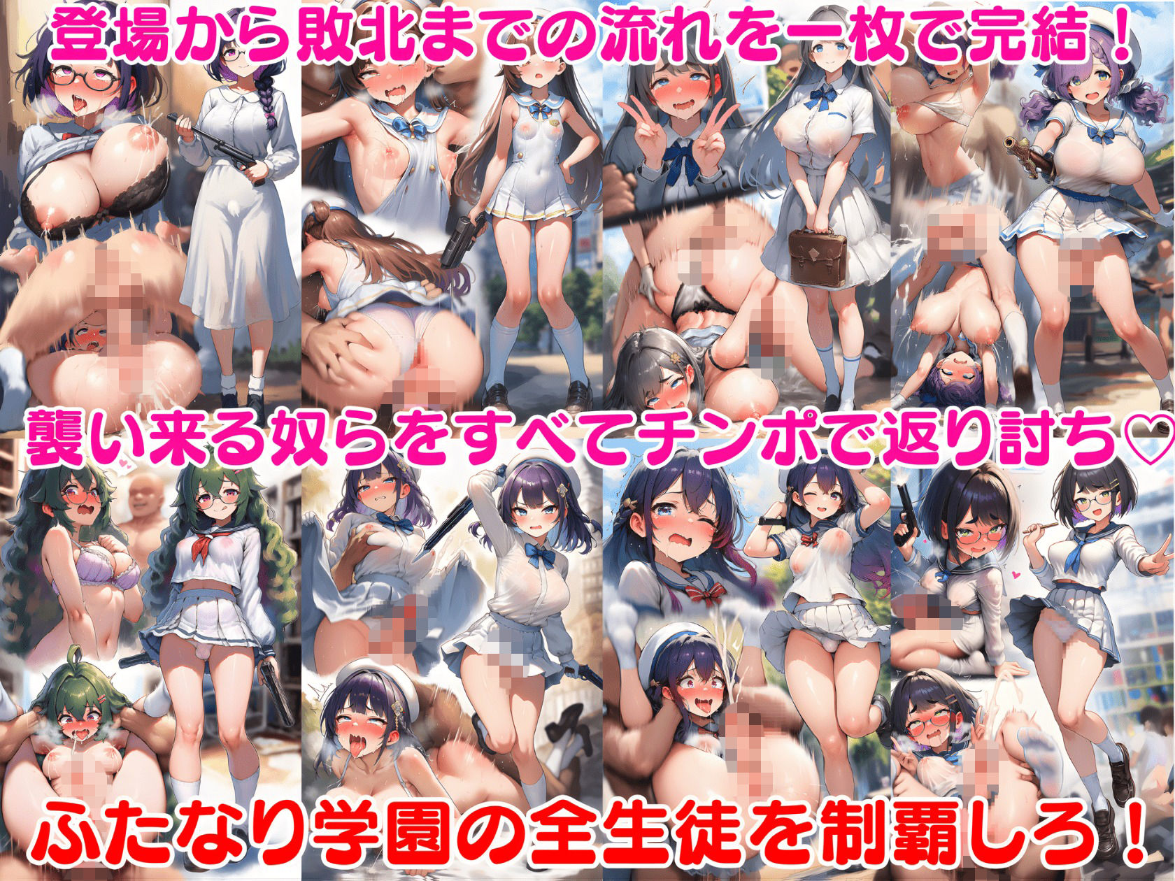 ふたなり即堕ち学園 〜生意気ふたなりJK達をオスチンポでわからせろ〜｜ふたなり本舗 サンプル画像 5
