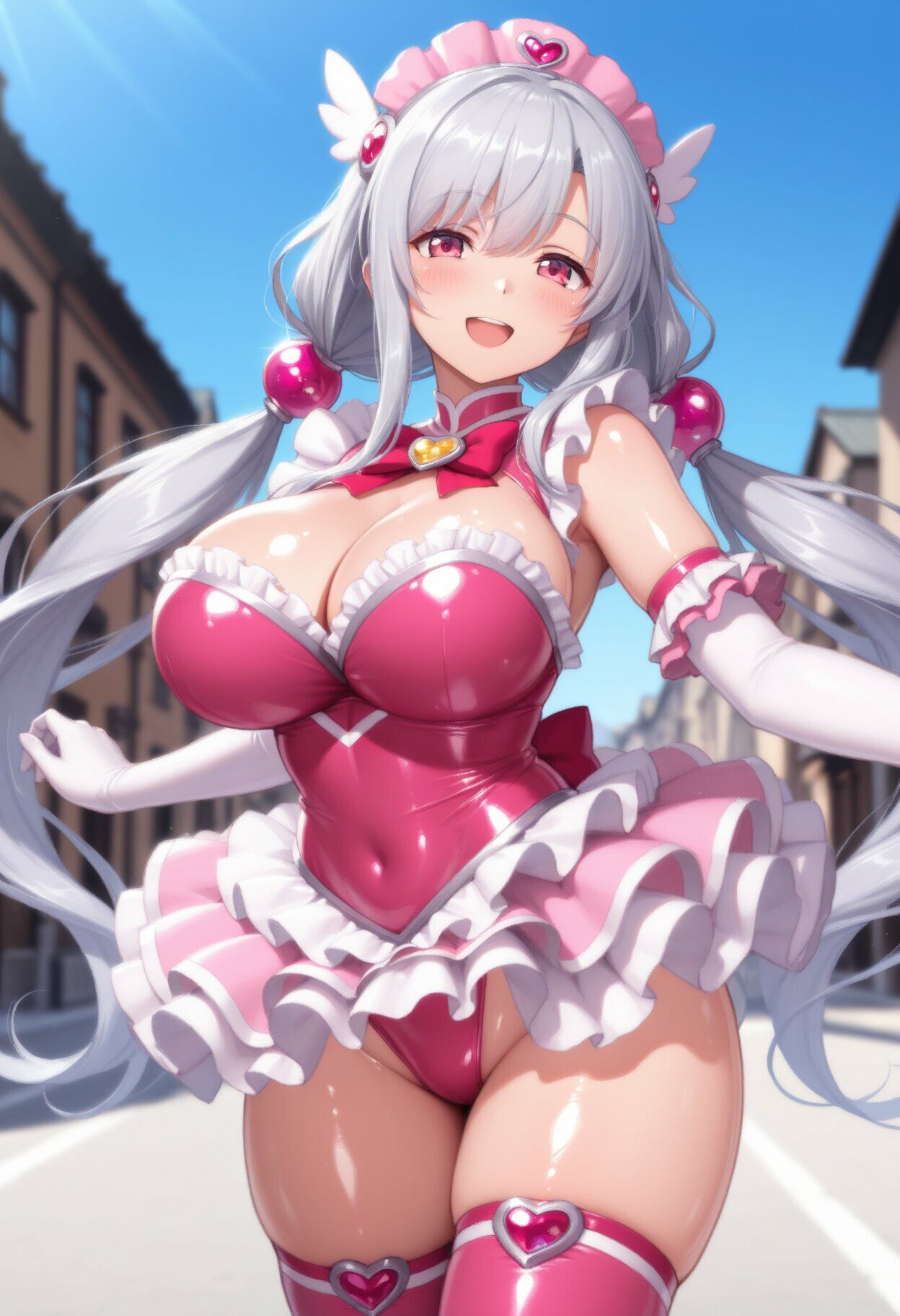 【悪堕ち×淫紋】銀髪褐色の爆乳魔法少女。淫らな肉厚ボディで夜の街を彷徨い、見知らぬ男に搾り尽くされる｜arumanica サンプル画像 2