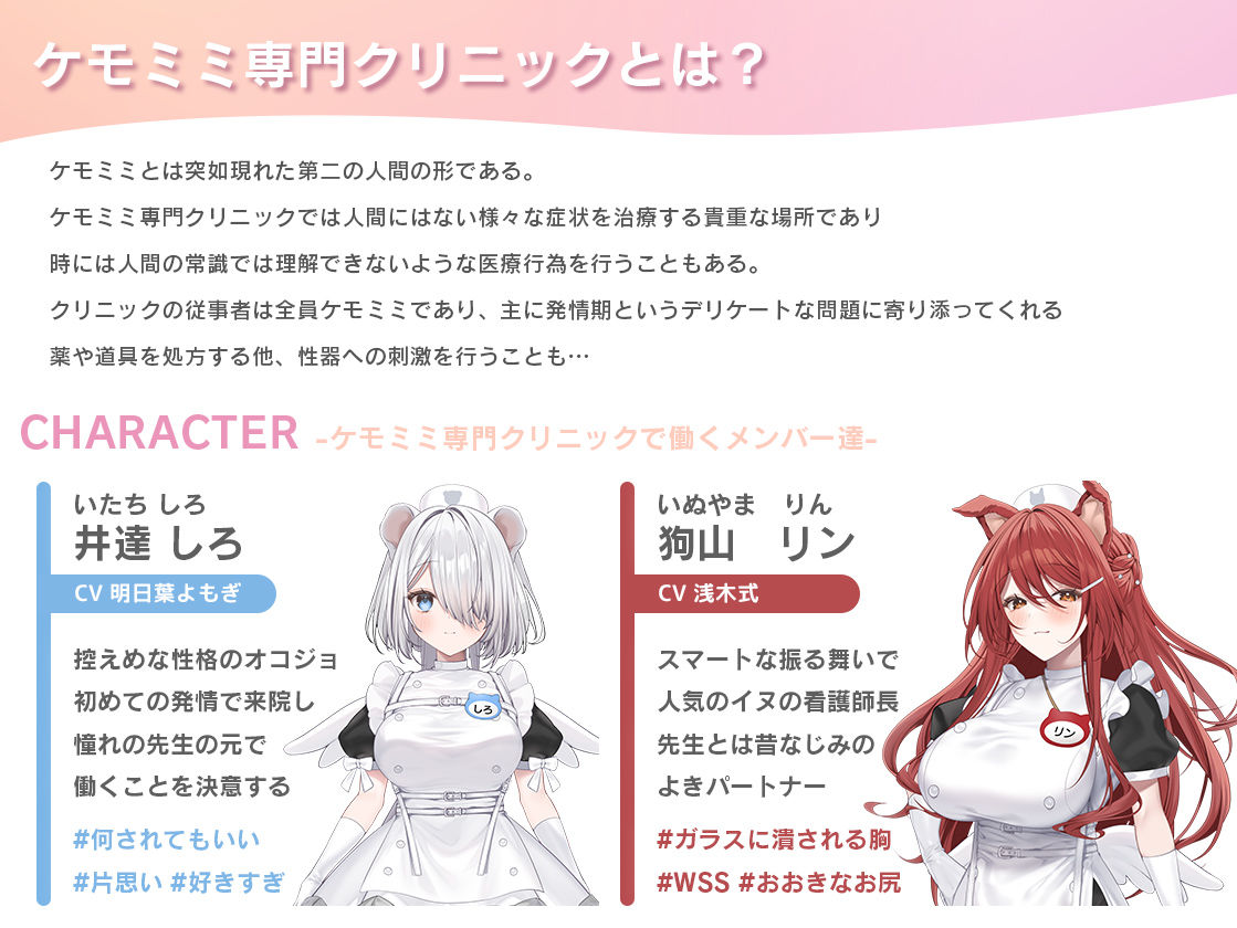 【本編動画2時間40分超】発情ケモミミclinic【ぬるぬるLive2Dアニメーション×豪華声優陣】｜Lapingris サンプル画像 4