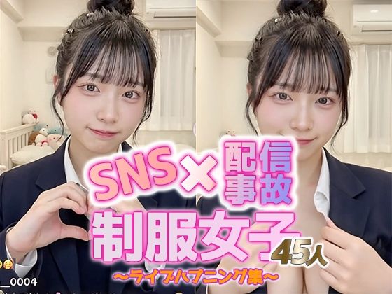 【動画】SNS×配信事故|制服女子45人のライブハプニング集|sokunukiai