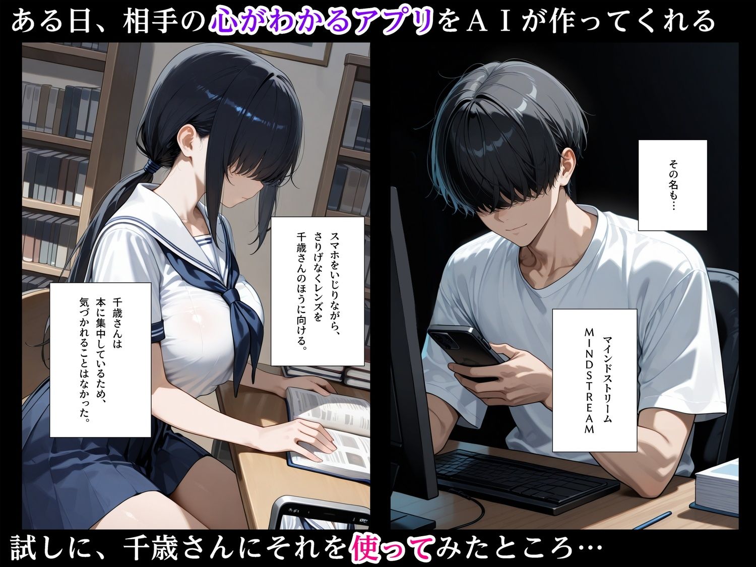 文学少女は犯●れたい〜ミラクルアプリで陰キャ女子の本性がわかったので犯しまくる〜 サンプル画像 3