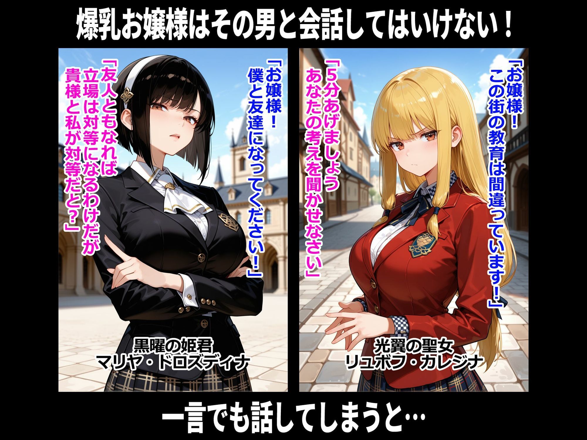 爆乳お嬢様はその男と会話してはいけない 即堕ち2コマ