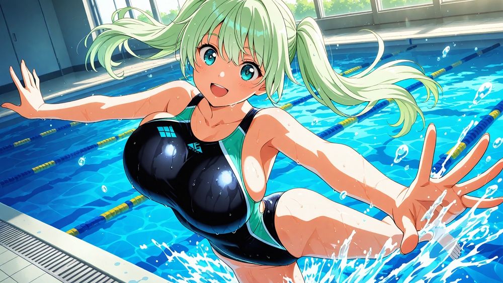 【4K】爆乳ツインカラー水泳部が合宿で媚薬漬け！指導者と濡れ交尾｜御一堂 サンプル画像 2