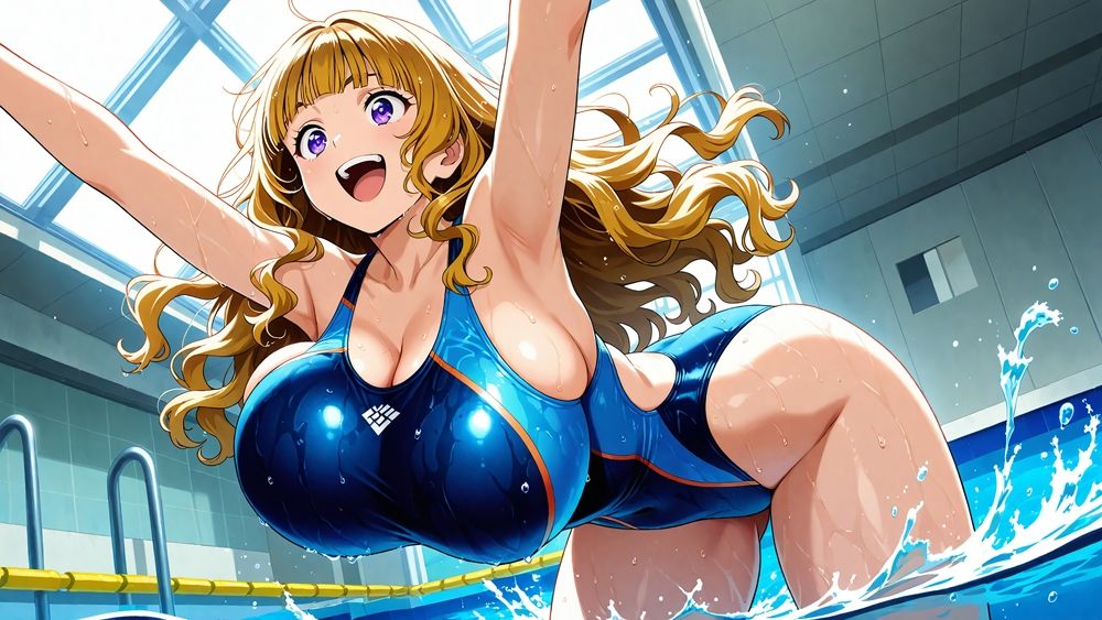 【4K】爆乳ツインカラー水泳部が合宿で媚薬漬け！指導者と濡れ交尾｜御一堂 サンプル画像 3