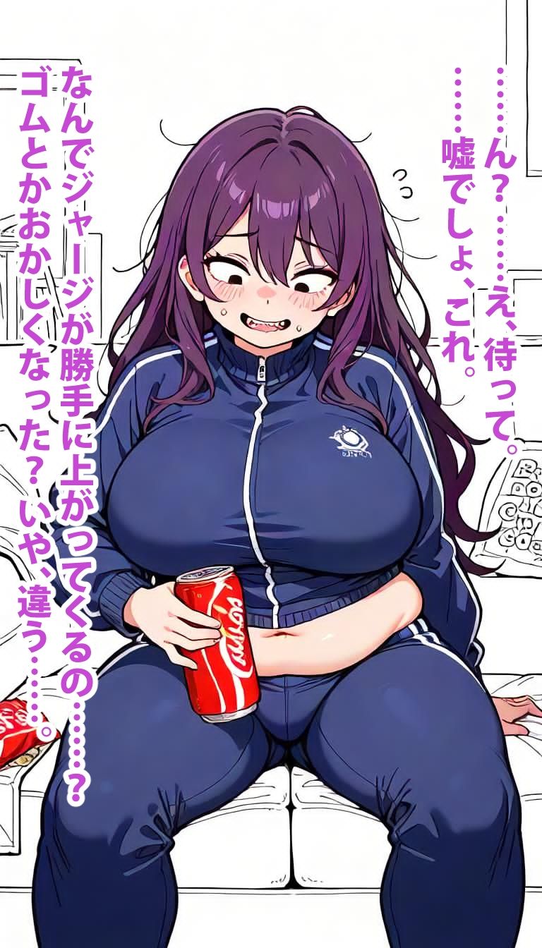 自堕落スパイラル 〜ジャージの隙間から溢れる幸せの肉塊?〜|e-ふゅ〜ちゃ〜 サンプル画像 2