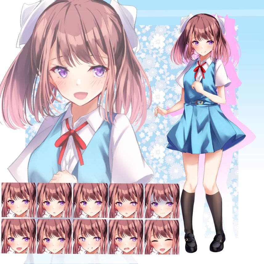 立ち絵素材  学園セット｜水の木 サンプル画像 2
