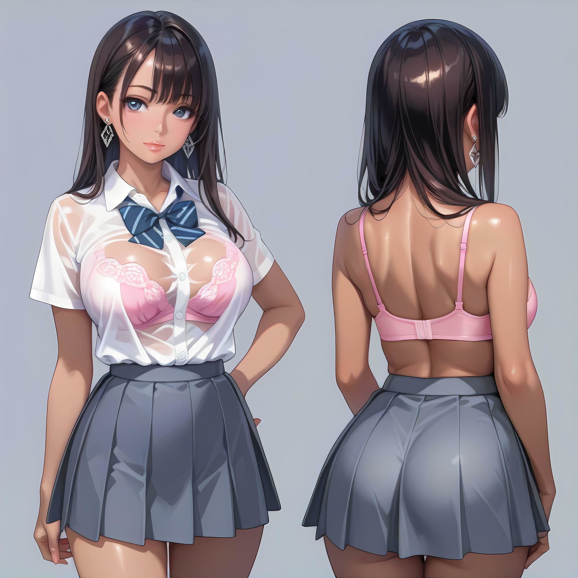 AIイラストフェティシズム『制服とブラ』|AI-taste(エーアイテイスト) サンプル画像 1