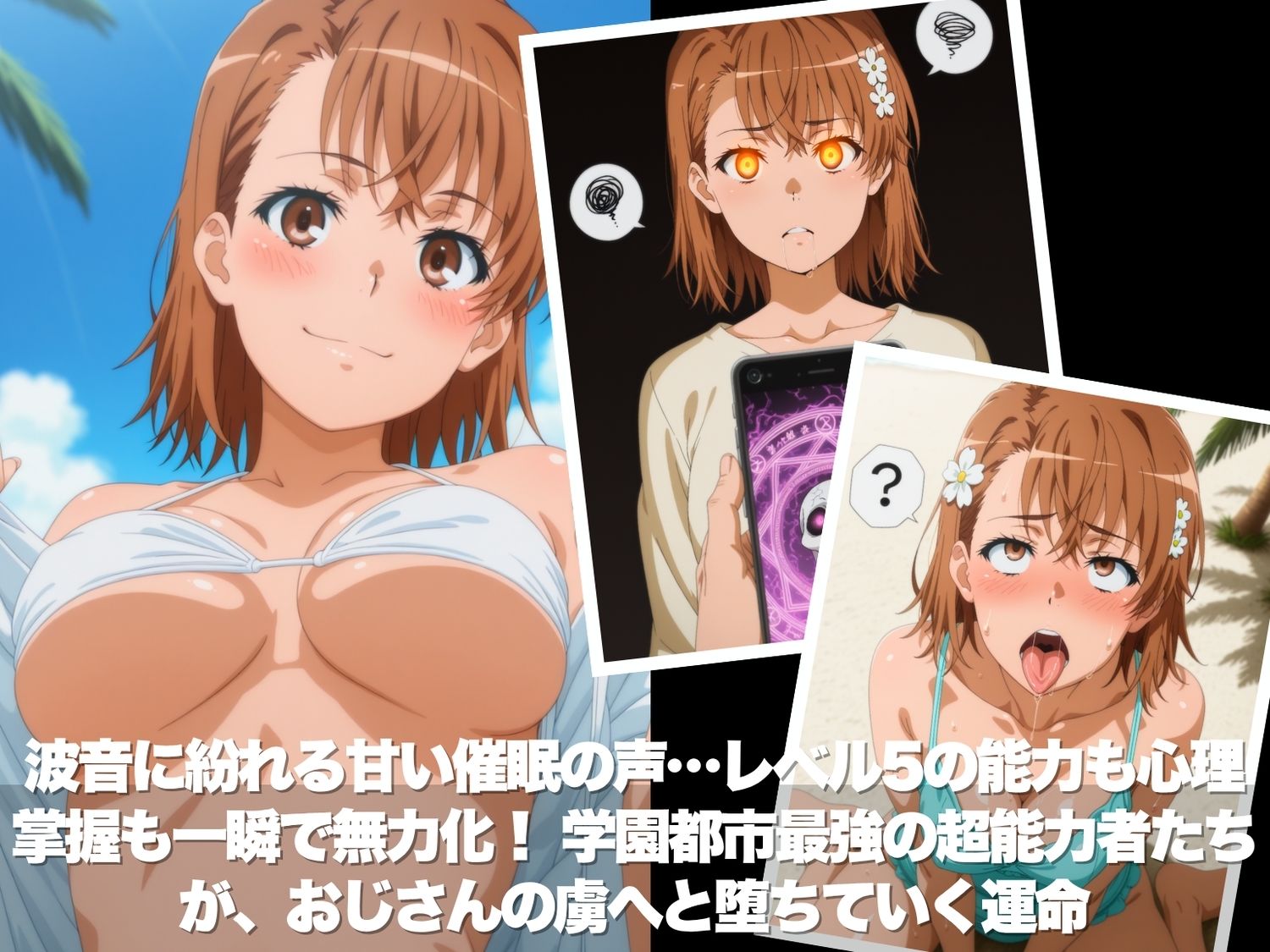 真夏の海辺で堕ちて  〜おじさんの虜になって妊娠するまで〜  とある科学●超電磁砲 編｜おひるね サンプル画像 2