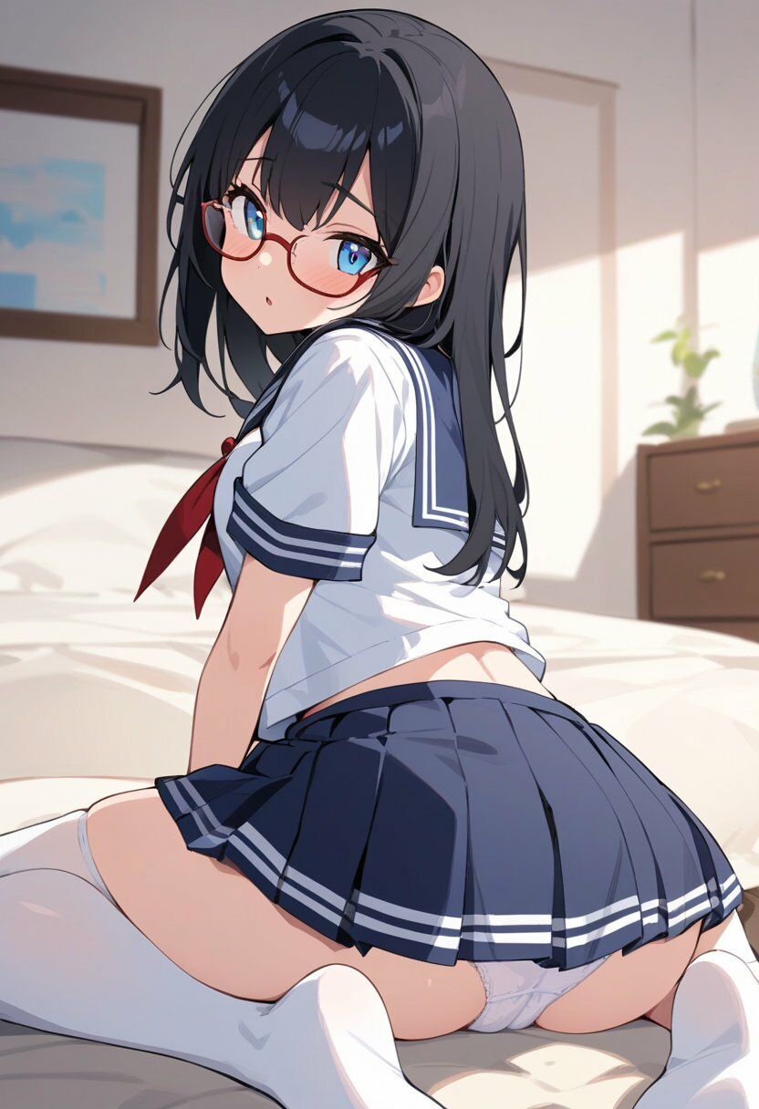 セーラー服でパンチラ×8ポーズ｜こもれびリリック サンプル画像 4