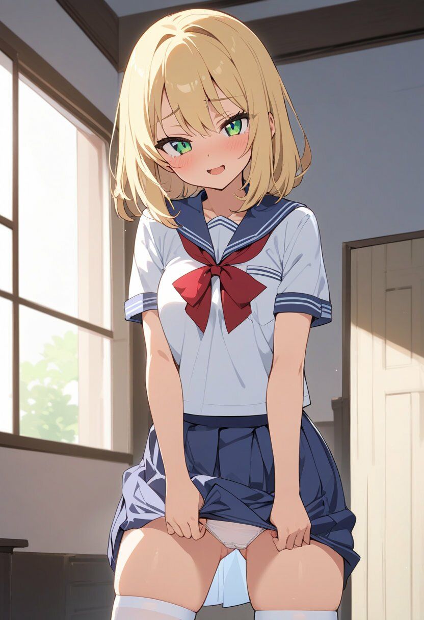セーラー服でパンチラ×8ポーズ｜こもれびリリック サンプル画像 6