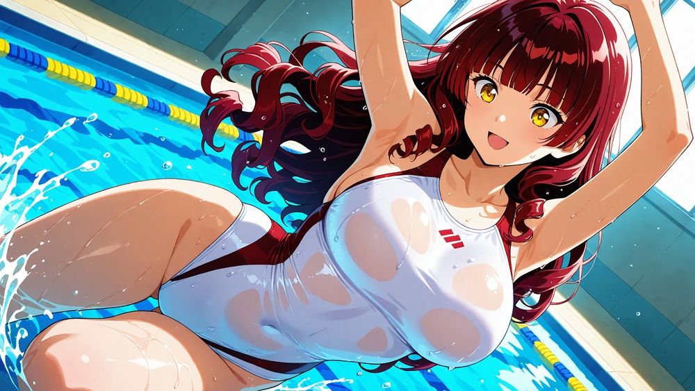 清楚な白スク水姉妹が部室で若手コーチの精液を争奪する孕ませ交尾 サンプル画像 6