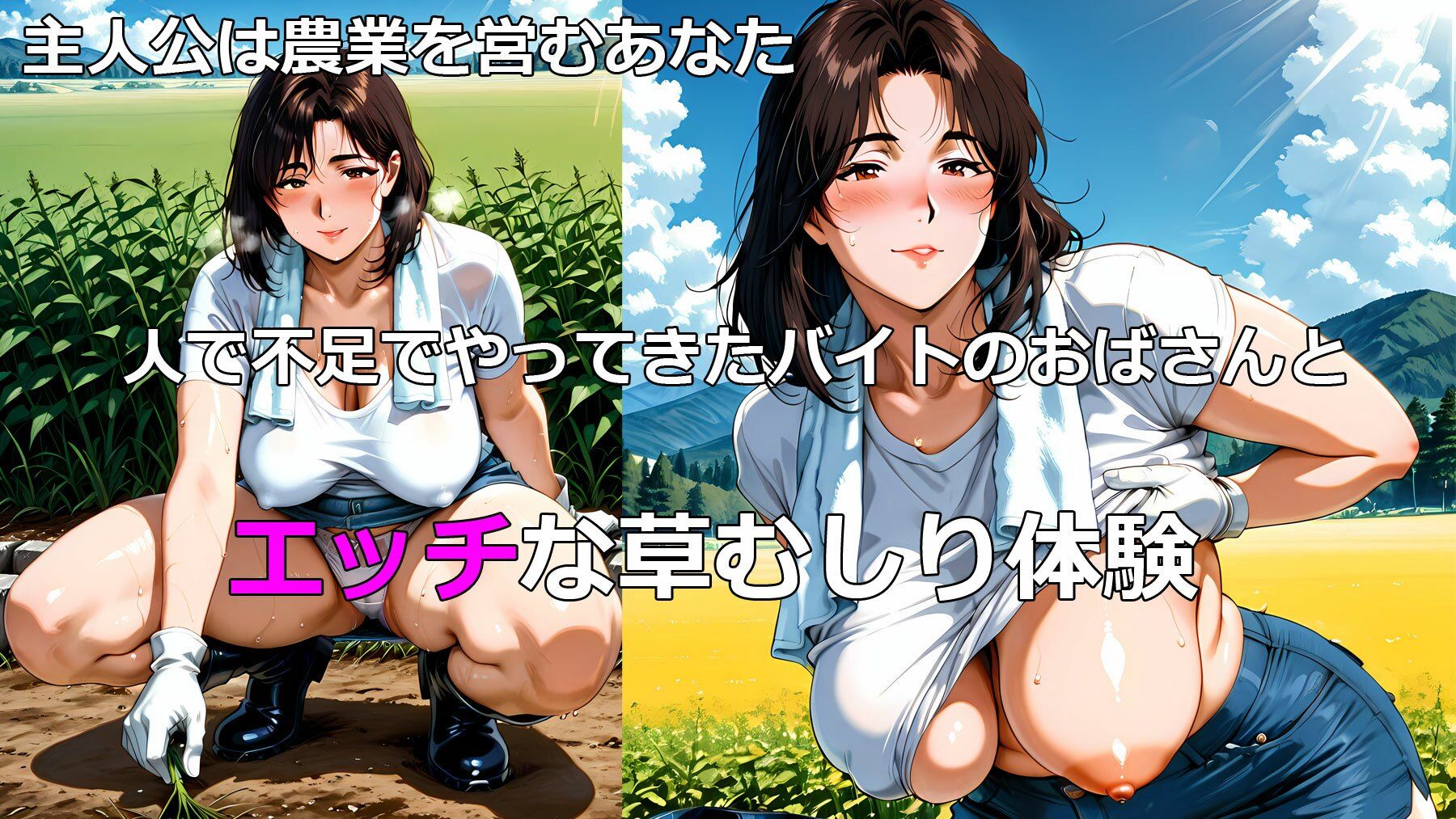 人手不足で雇った熟女と田舎で密着農作業｜秘密のAI発情熟女クラブ サンプル画像 1
