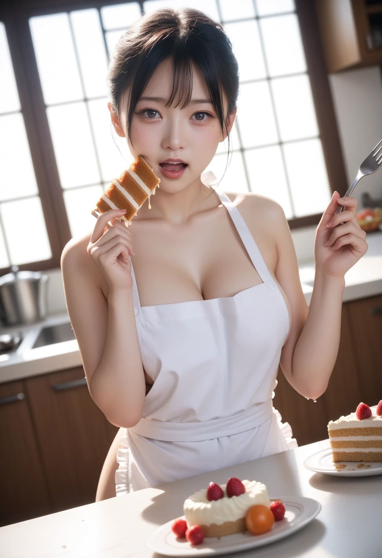 巨乳裸エプロンの密着誘惑 200枚完全収録 サンプル画像 11