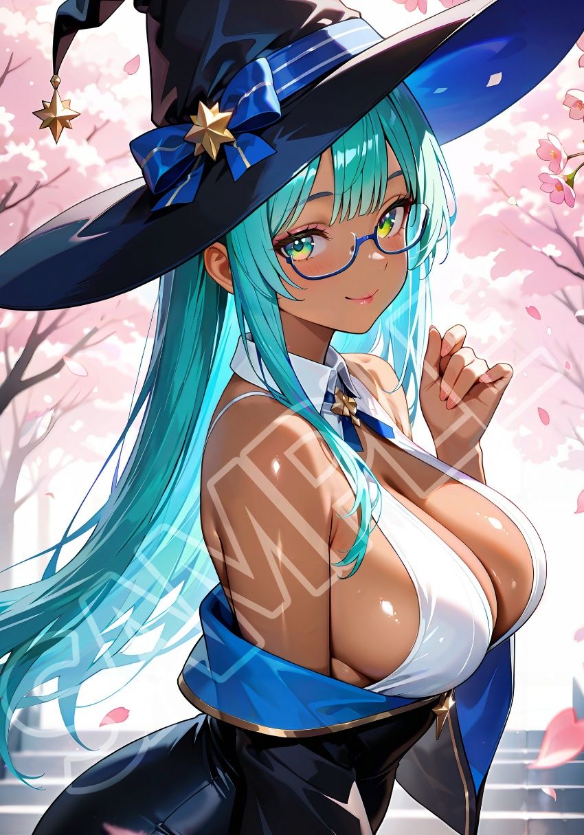 褐色水魔女と桜デート サンプル画像 6