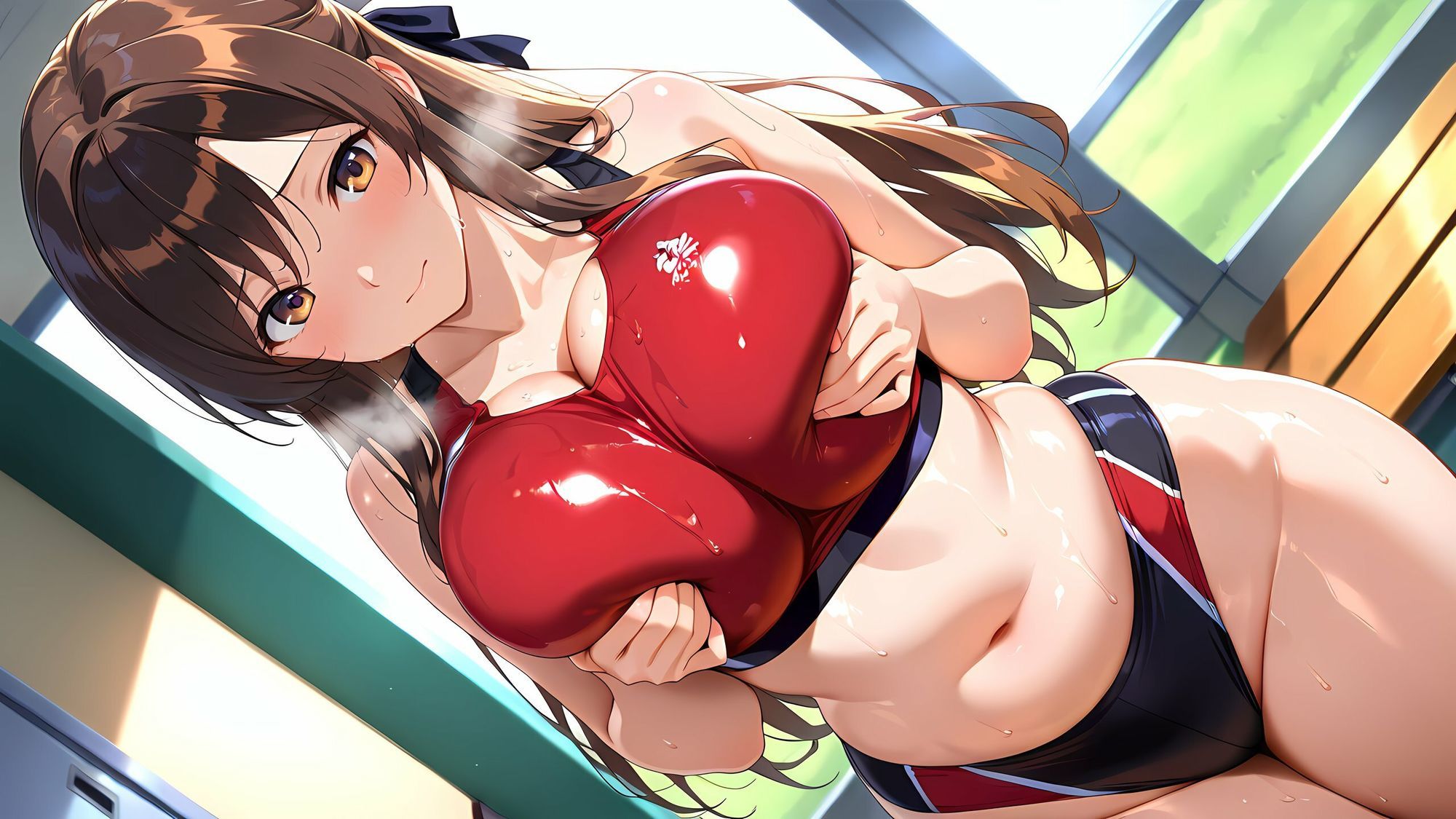 水瀬穂香 Vol.3 スポコス編 [WQHD超高画質/477枚] テニス・陸上・競泳水着。脱ぎかけ肉感。 サンプル画像 5