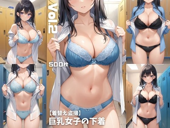 【着替え盗撮】巨乳女子の下着 Vol.2【500枚】｜女子高生
