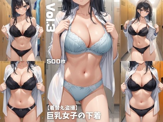 【着替え盗撮】巨乳女子の下着 Vol.3【500枚】｜女子高生