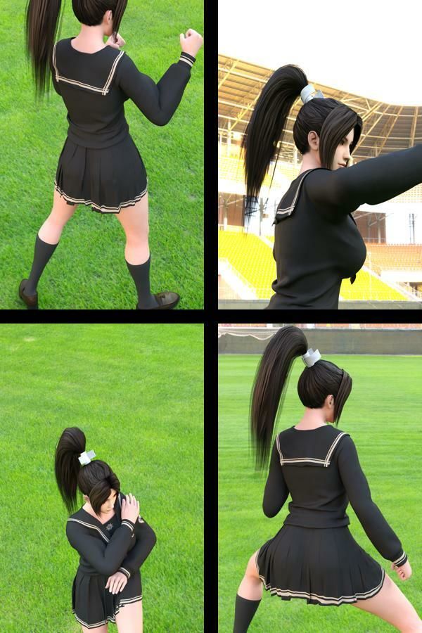 元祖格闘家ヒロインにしてバーチャルアイドル「不知火舞(しらぬいまい)」の女子学生風写真集:Seifuku_01 サンプル画像 2