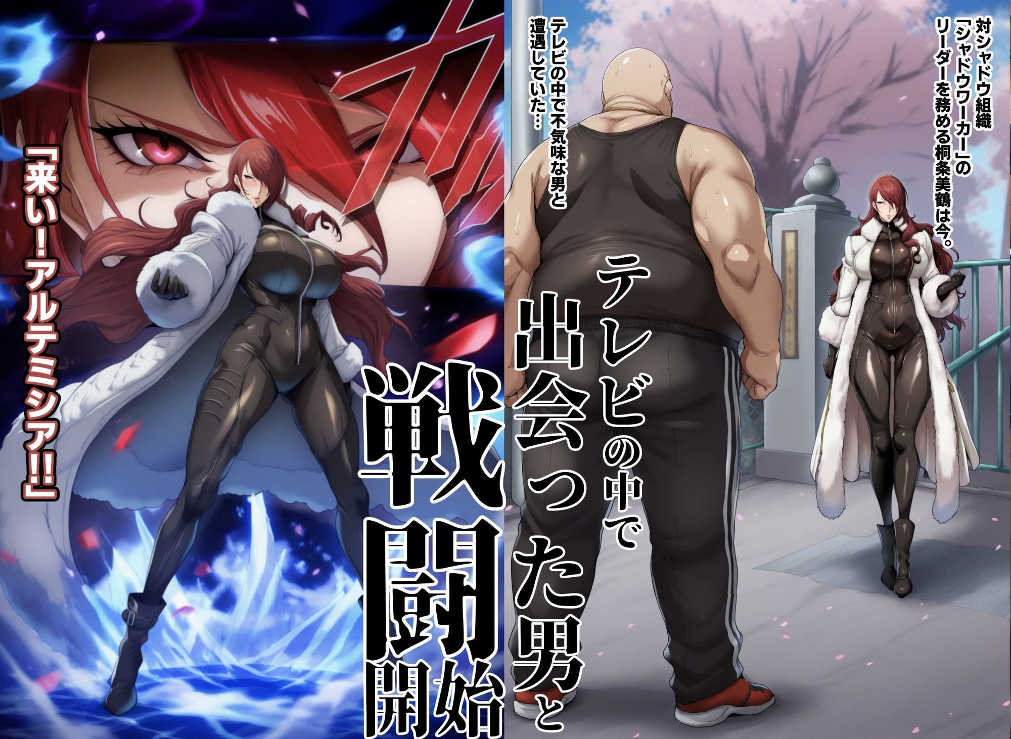 【P4U桐〇美鶴&山〇風花】テレビの中で男に敗れて…|ローリングアイ サンプル画像 1