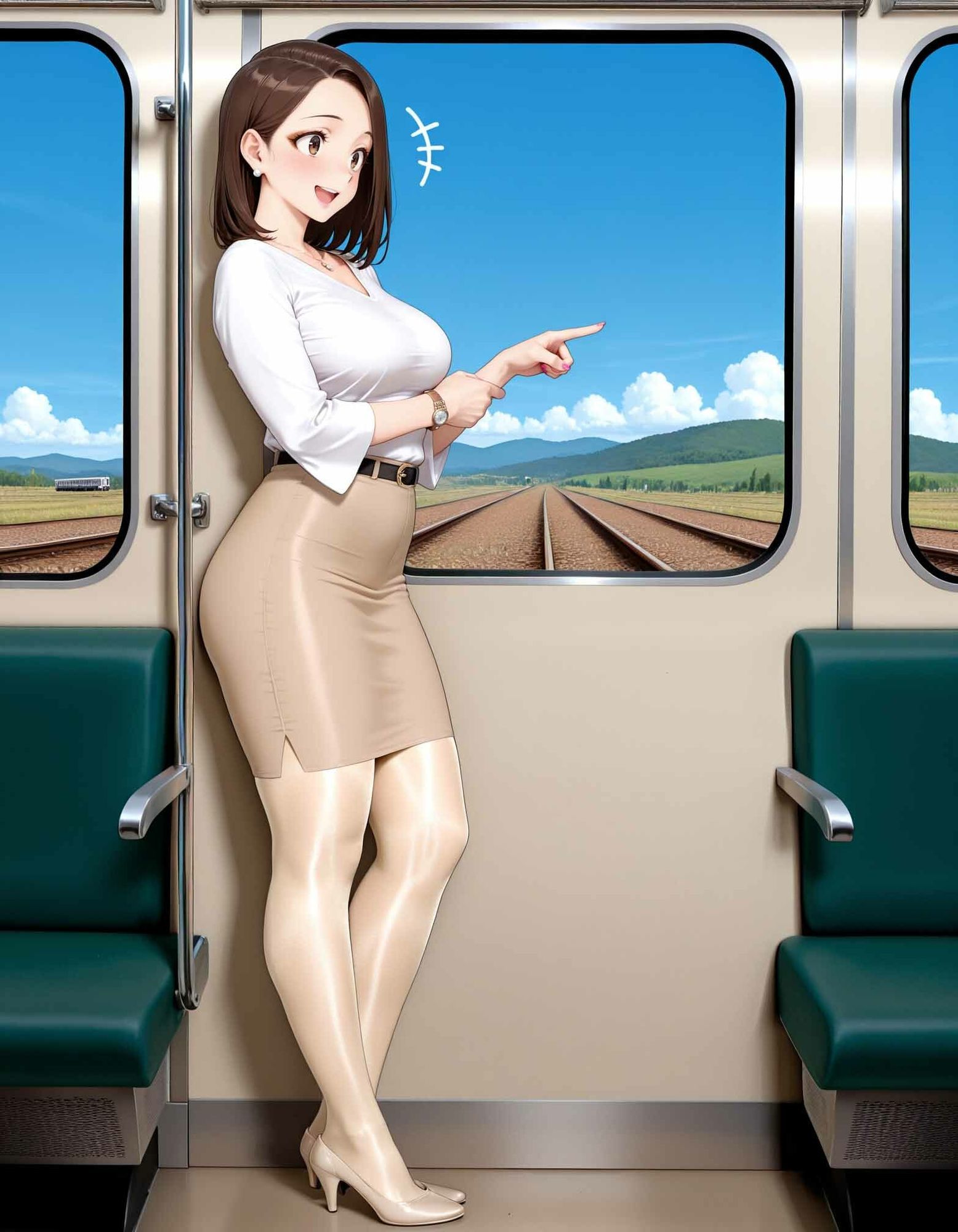 AI@不倫旅行/パンスト娘｜ミッキー松山@光沢パンスト サンプル画像 3