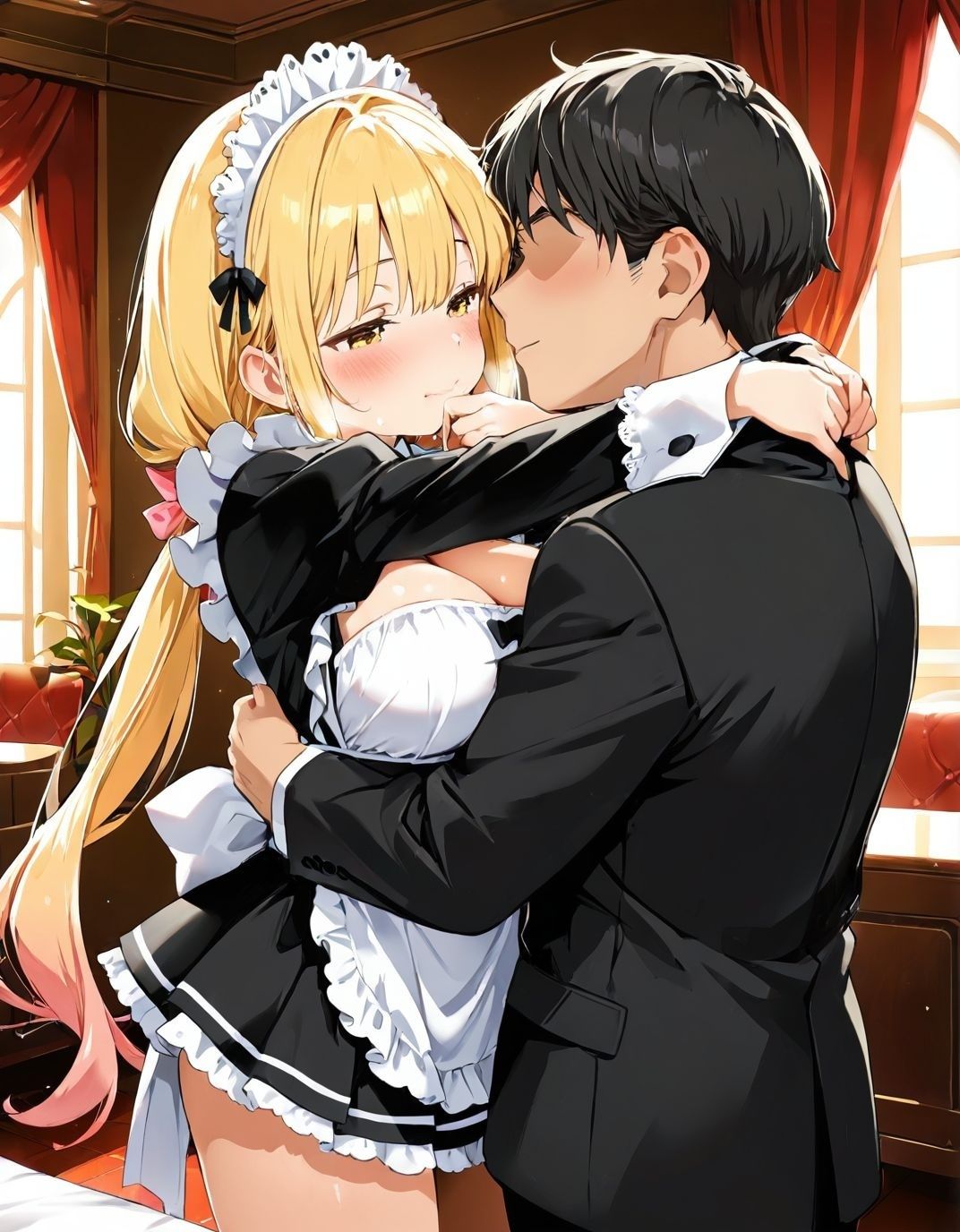 幼馴染と結婚するためにデキ婚狙うことにしました！ シャーリー編 半袖メイドVer｜えっちなメイド喫茶 サンプル画像 2