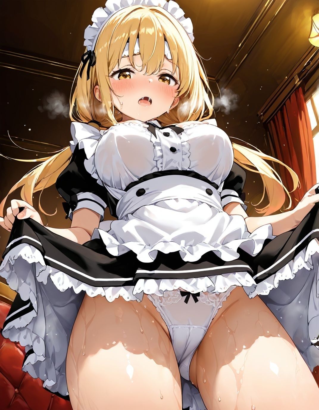 幼馴染と結婚するためにデキ婚狙うことにしました！ シャーリー編 半袖メイドVer｜えっちなメイド喫茶 サンプル画像 3