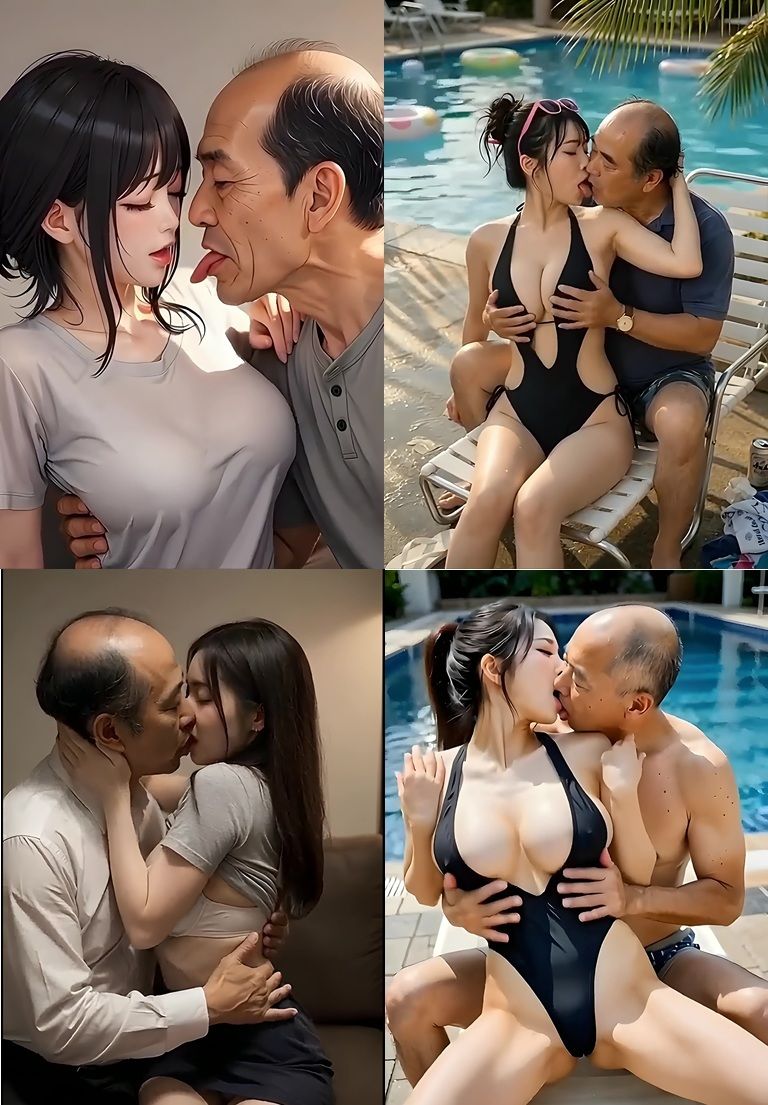 美女とおじさんのディープキス キス好き大集合♪ 2｜toshikiss サンプル画像 9