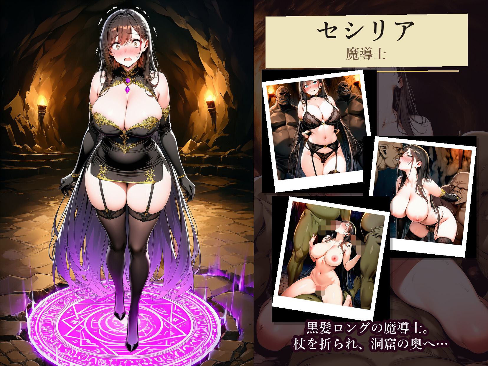 女戦士パーティー陥落記〜オーク編  巨乳女戦士4人、洞窟で堕とされる〜｜DCどらごん サンプル画像 7