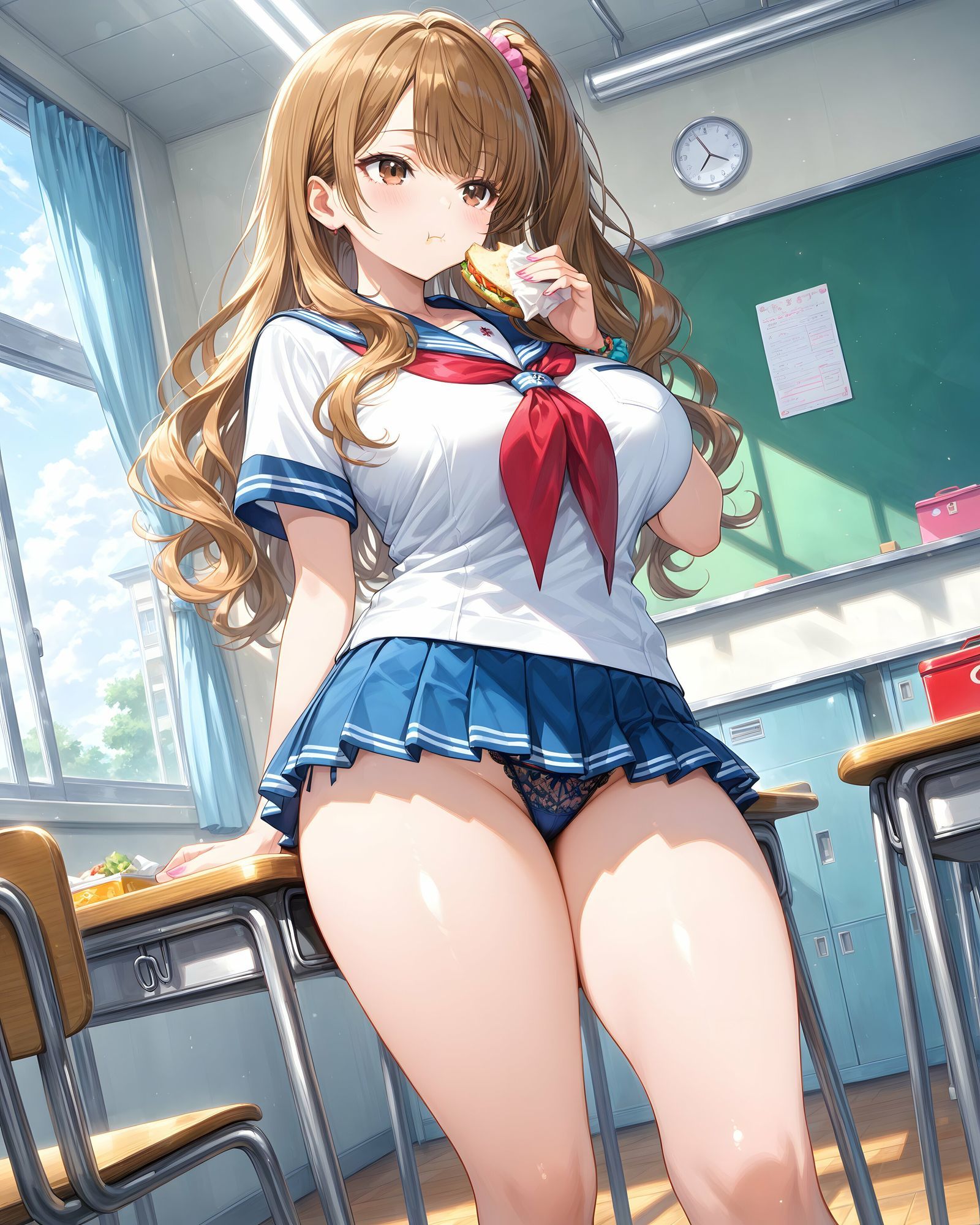 超ミニスカ女学園 番外編2〜パンツ丸見えJKのパンチラ観察したり、見抜きしたり、射精のお手伝いしてもらうイラスト集〜|私はいつでもここにいる サンプル画像 5