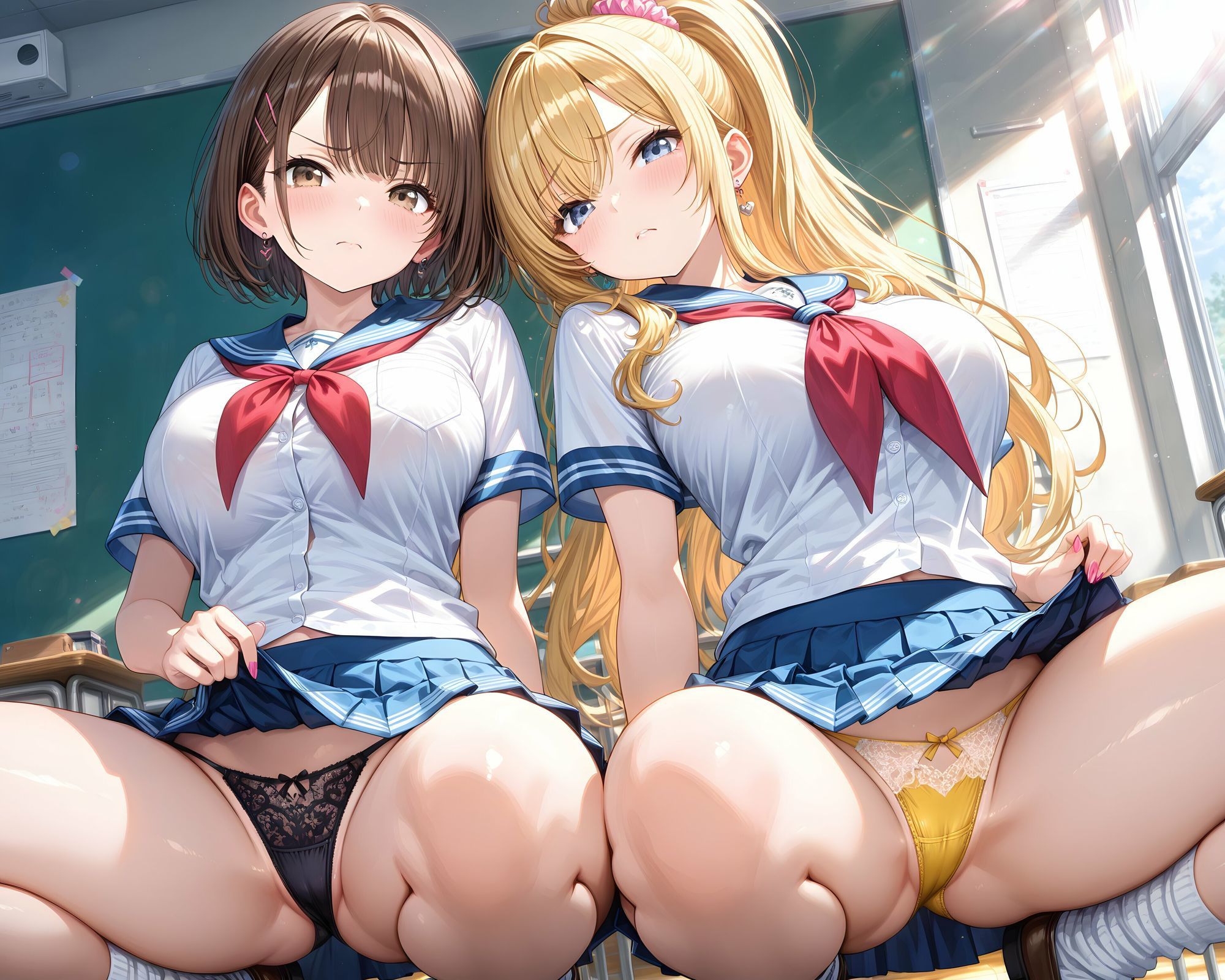 超ミニスカ女学園 番外編2〜パンツ丸見えJKのパンチラ観察したり、見抜きしたり、射精のお手伝いしてもらうイラスト集〜|私はいつでもここにいる サンプル画像 6