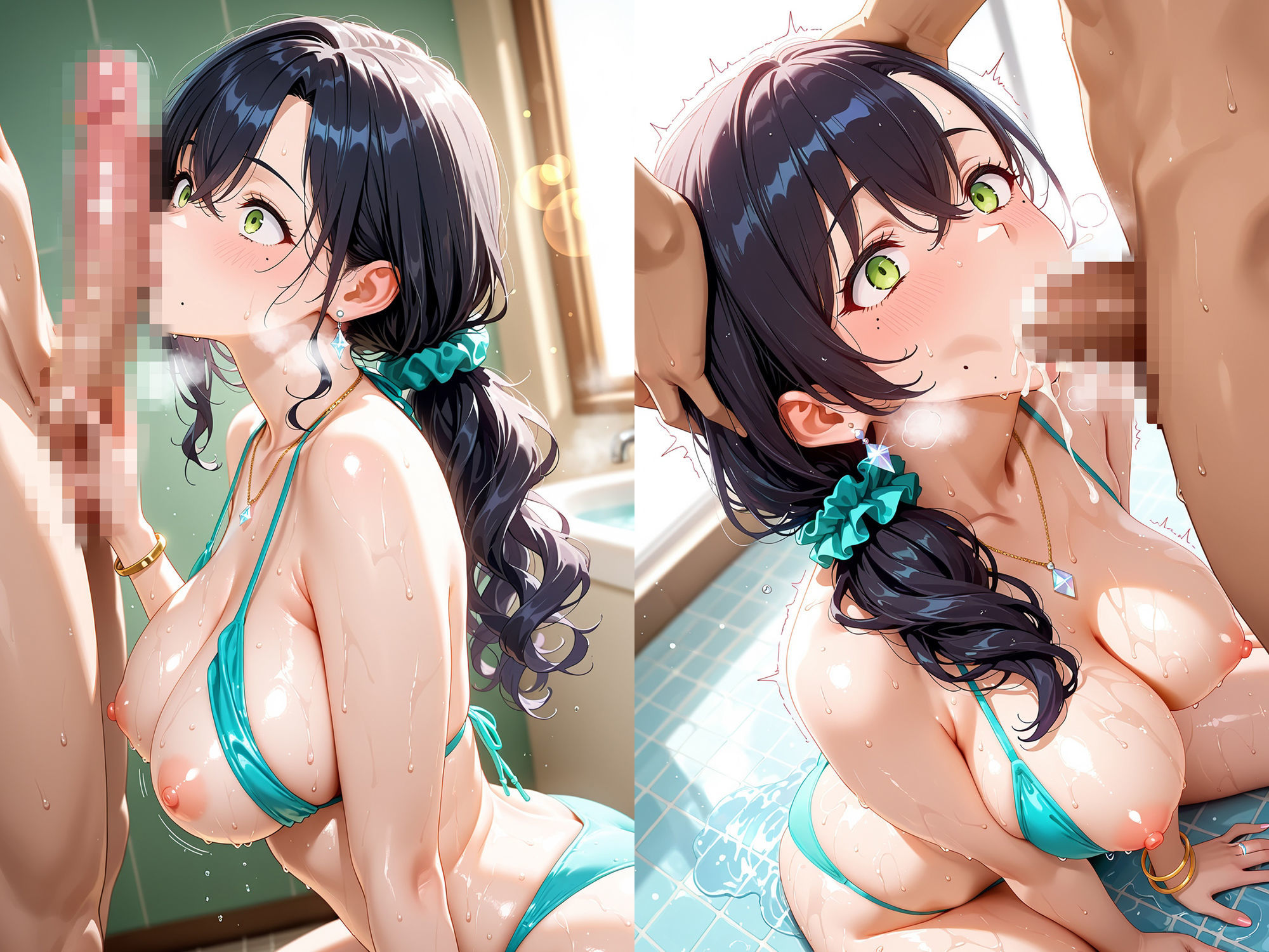 爆乳人妻は海で逝く｜朝のテント サンプル画像 5